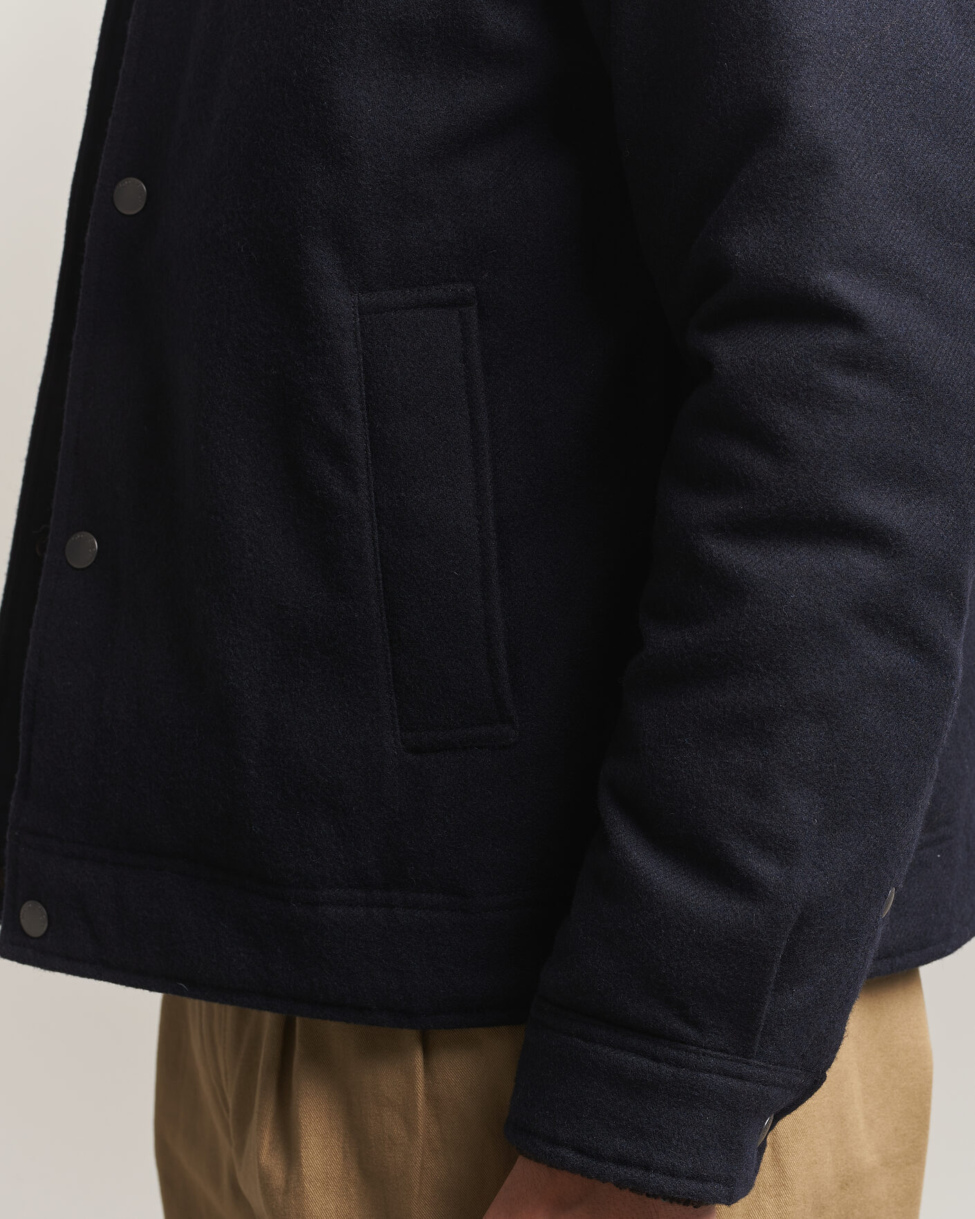 Herr | Jackor | Woolrich | Wool Light Padded Keating Shirt Jacket Melton Blue