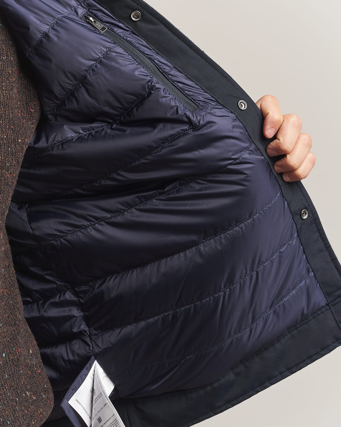 Herr | Jackor | Woolrich | Wool Light Padded Keating Shirt Jacket Melton Blue
