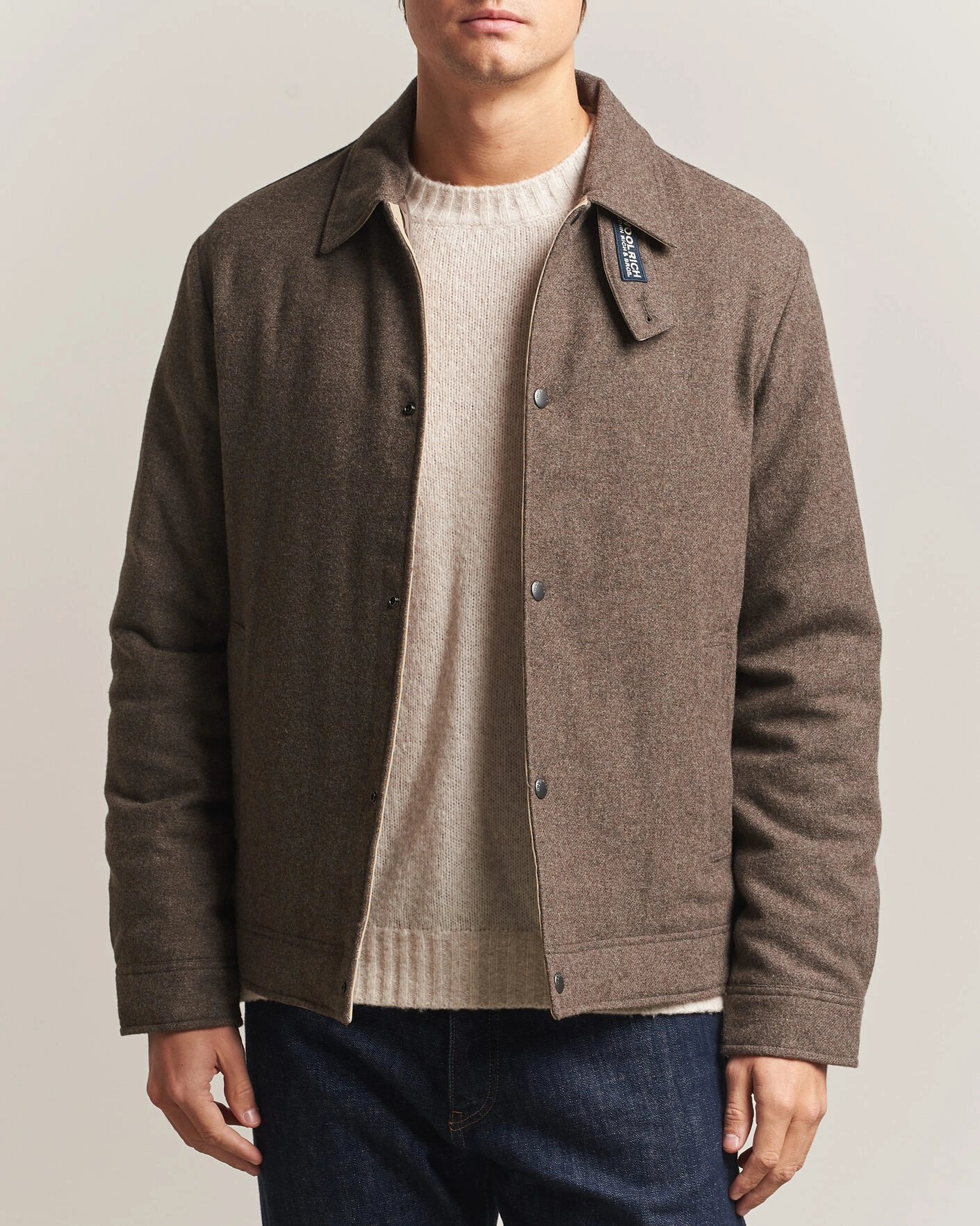 Herr | Jackor | Woolrich | Wool Light Padded Keating Shirt Jacket Falcon