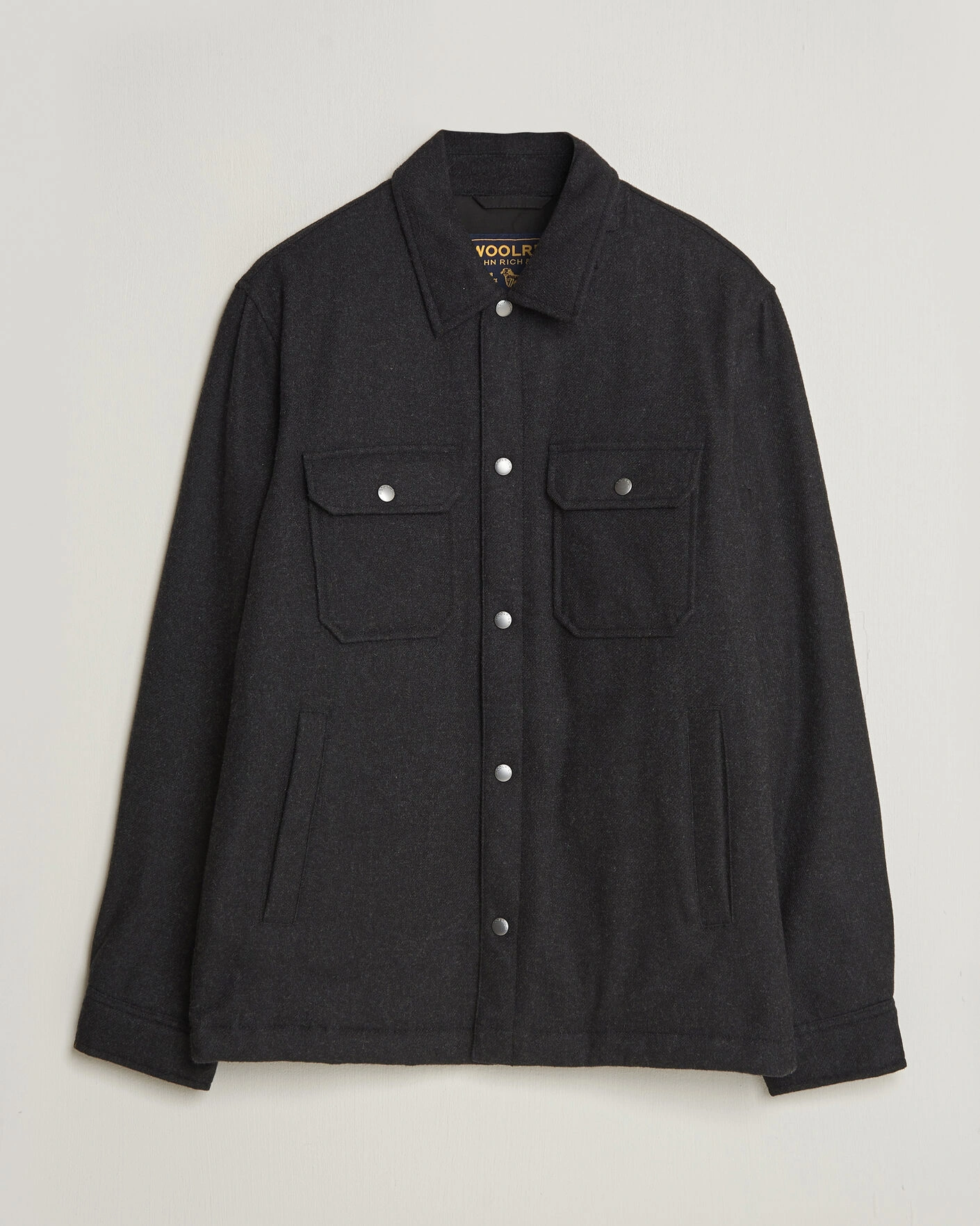 Herr | Jackor | Woolrich | Alaskan Wool Light Padded Shirt Jacket Faded Black
