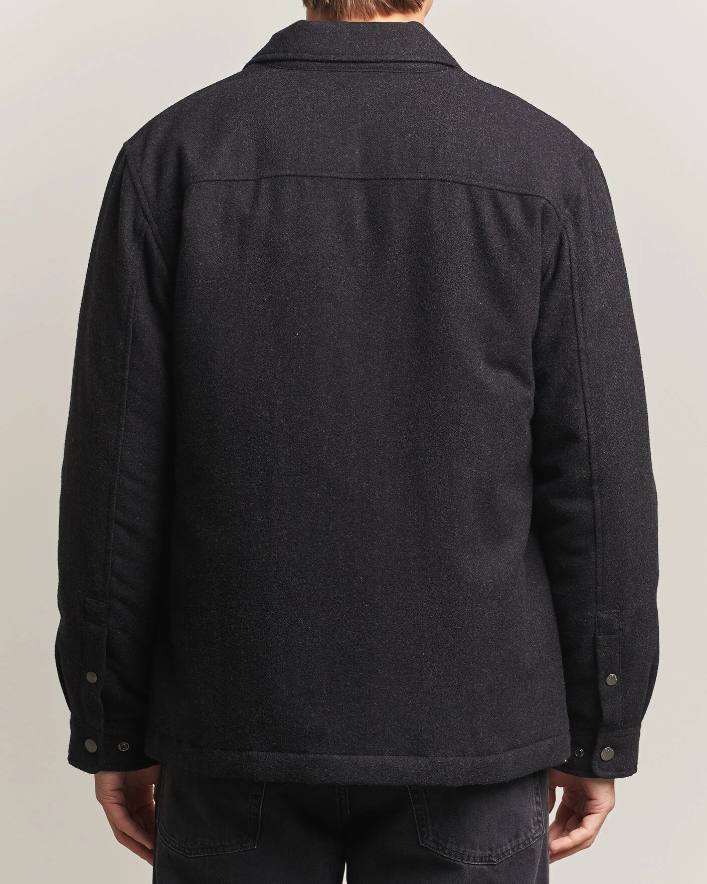 Herr | Jackor | Woolrich | Alaskan Wool Light Padded Shirt Jacket Faded Black