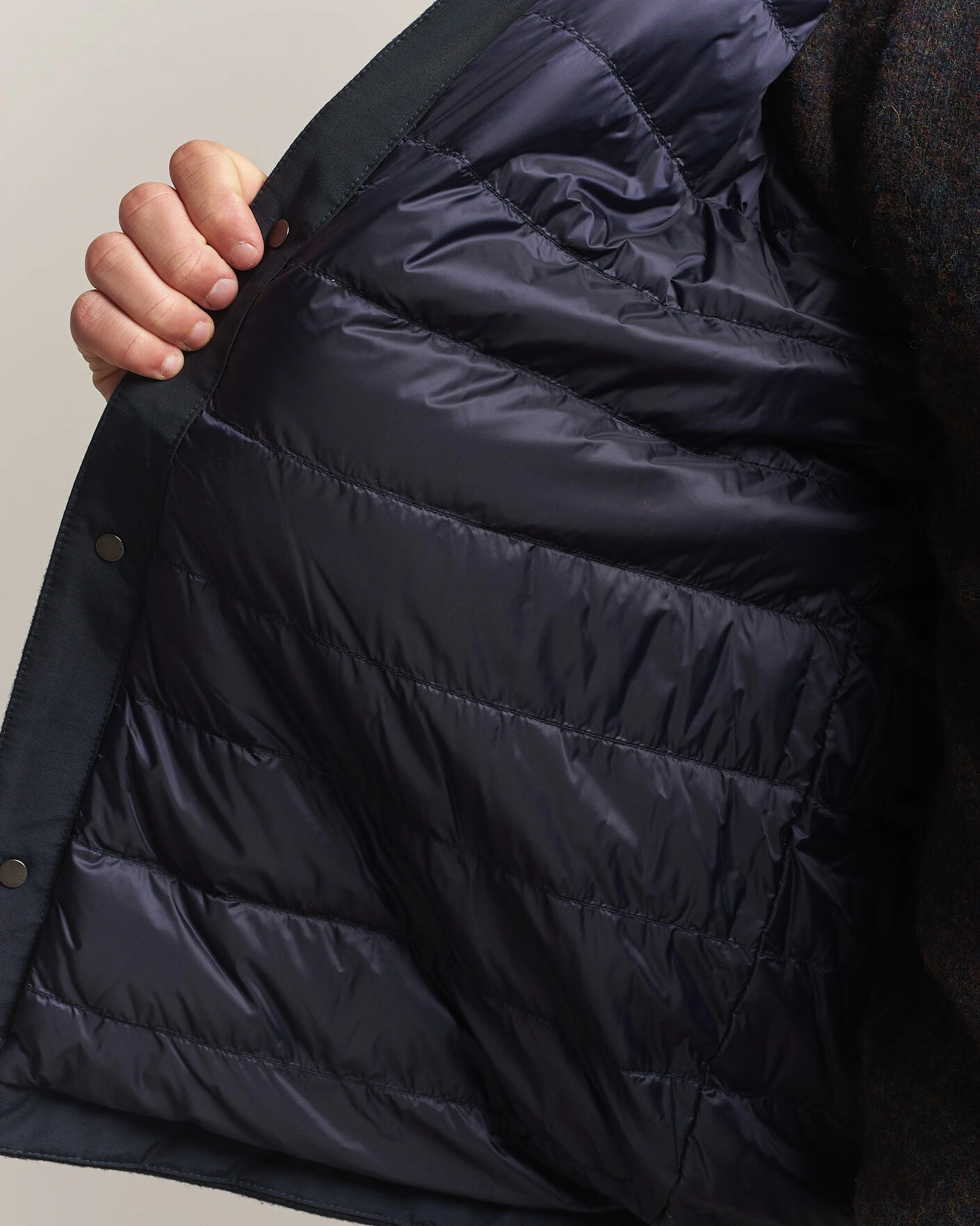Herr | Jackor | Woolrich | Alaskan Wool Light Padded Shirt Jacket Melton Blue