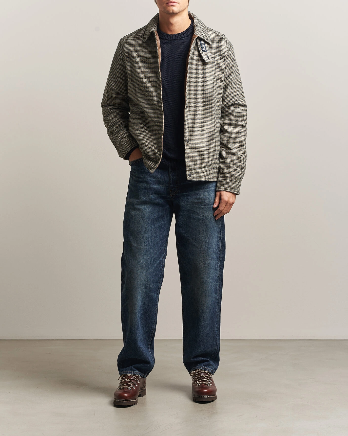 Herr | Jackor | Woolrich | Wool Check Light Padded Keating Shirt Jacket Brown
