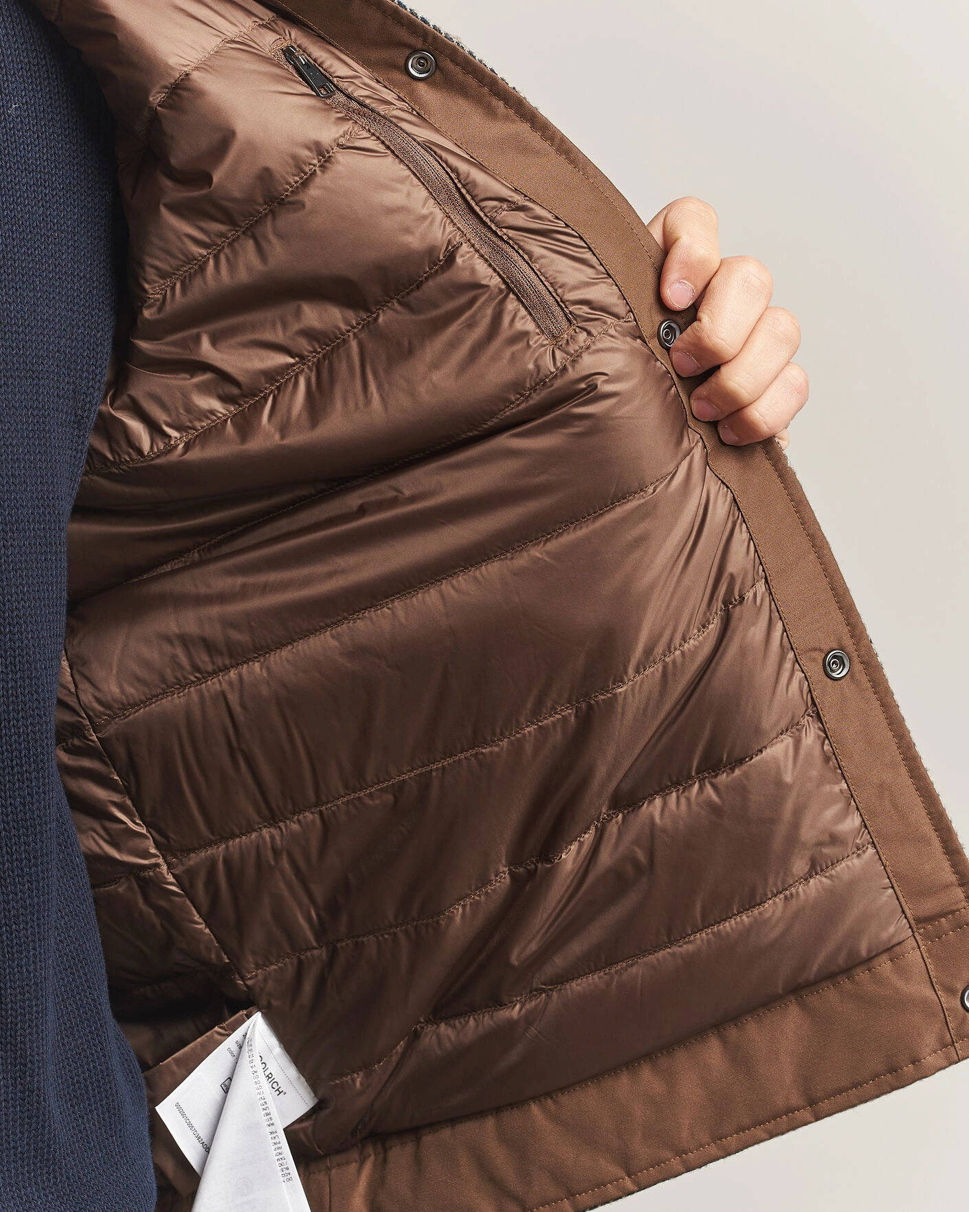 Herr | Jackor | Woolrich | Wool Check Light Padded Keating Shirt Jacket Brown