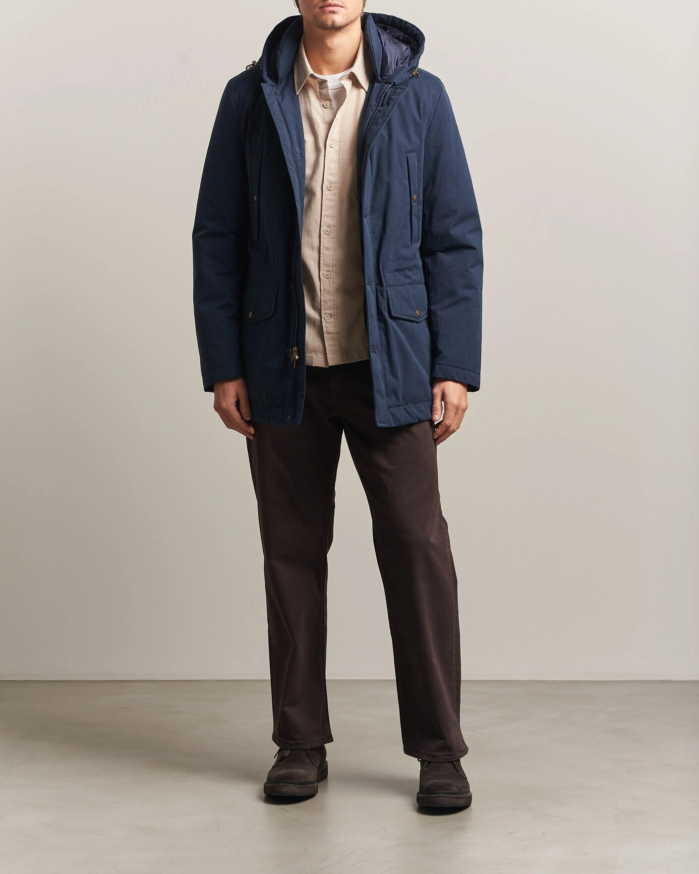 Herr | Jackor | Woolrich | Mountain Cloth Parka Melton Blue