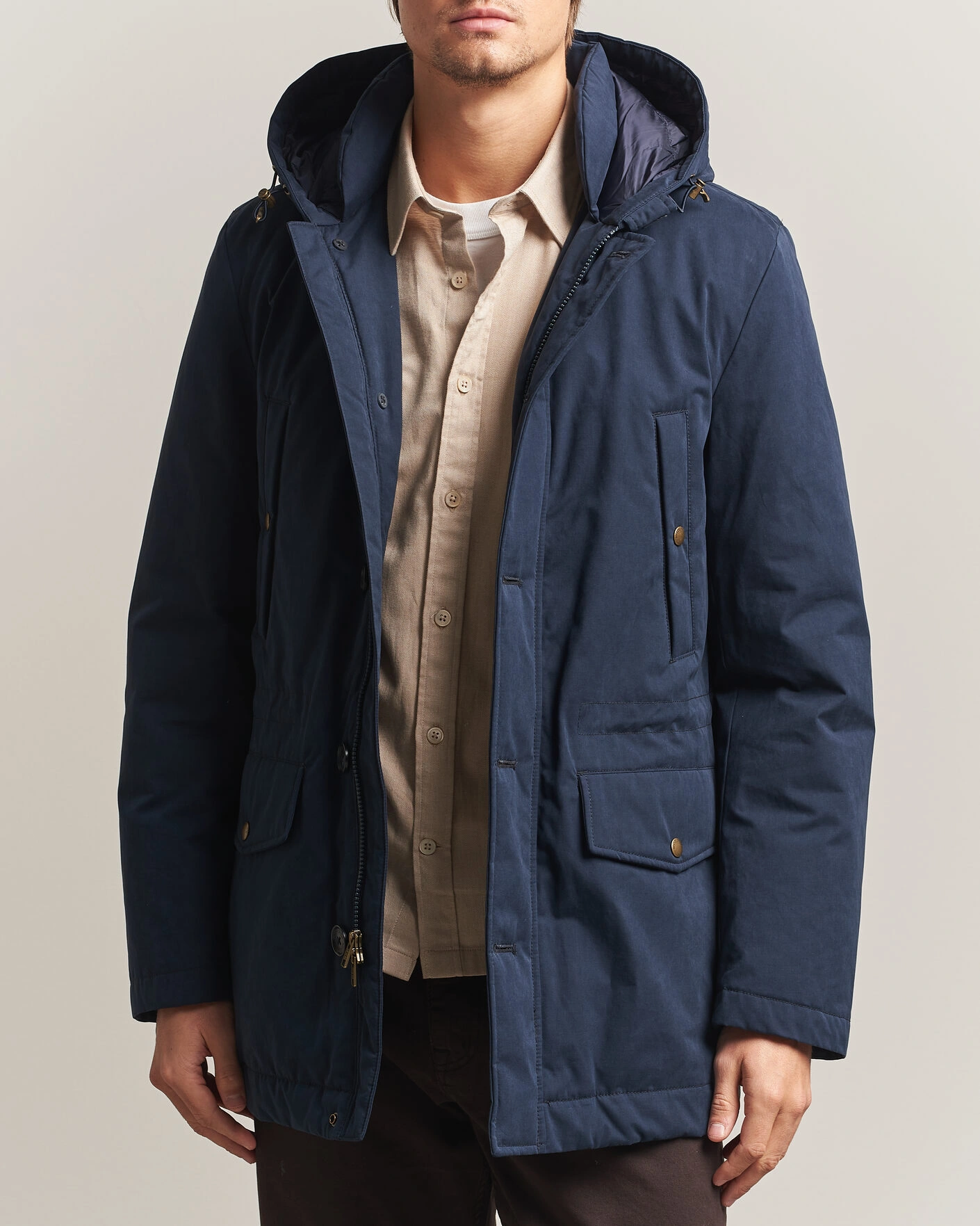 Herr | Jackor | Woolrich | Mountain Cloth Parka Melton Blue