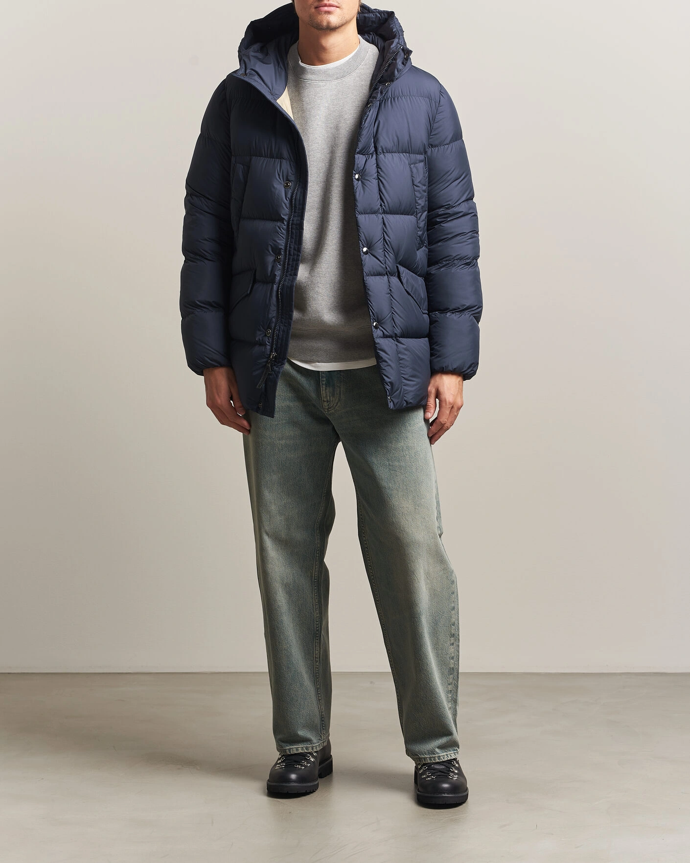 Herr | Jackor | Woolrich | Cloud Davis Parka Melton Blue
