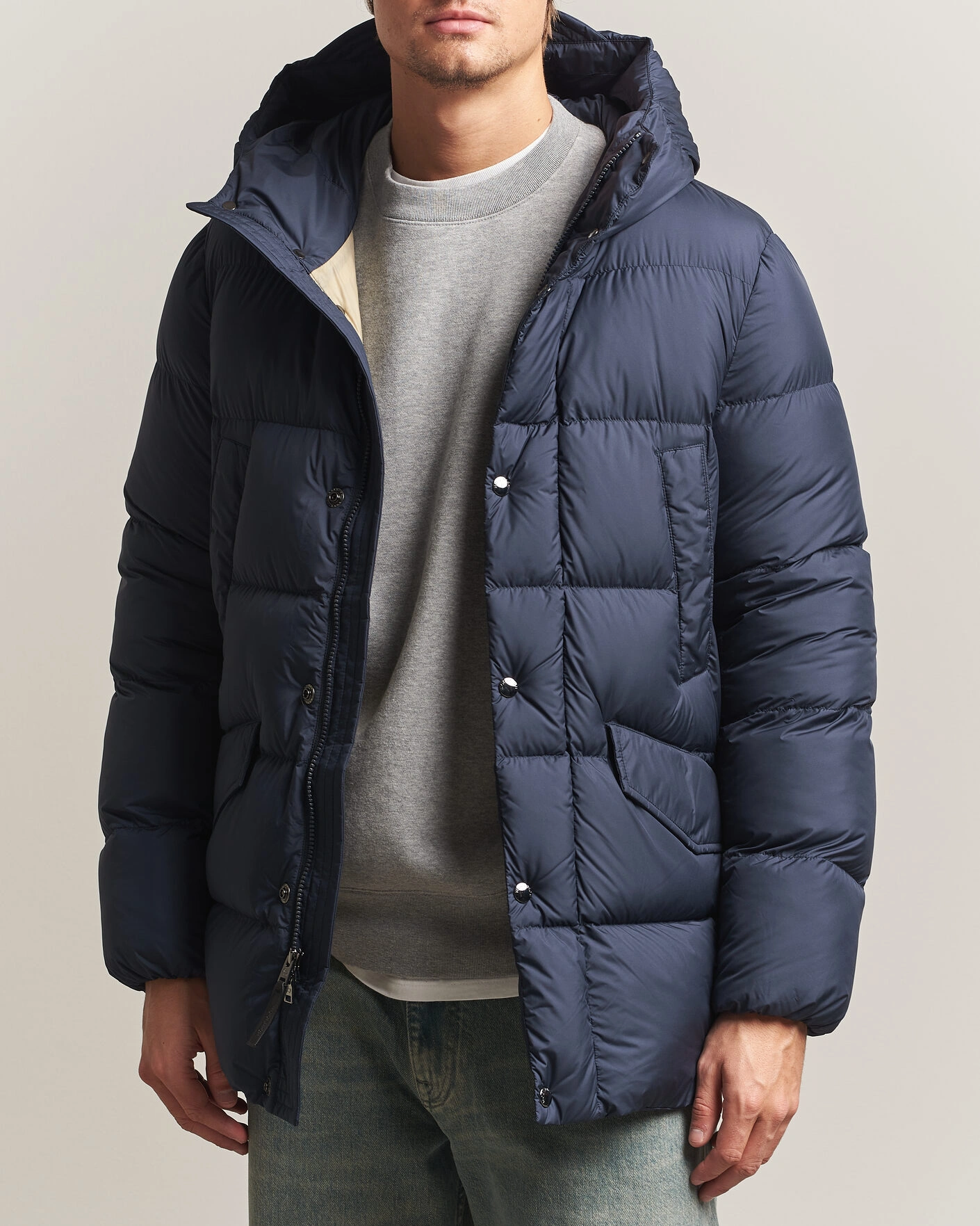 Herr | Jackor | Woolrich | Cloud Davis Parka Melton Blue