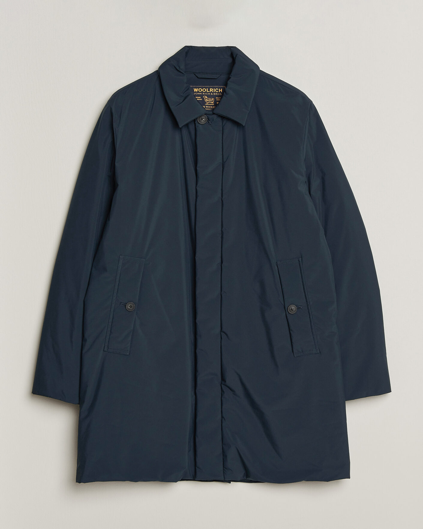 Herr | Jackor | Woolrich | Cloud Lamar Light Padded Coat Melton Blue