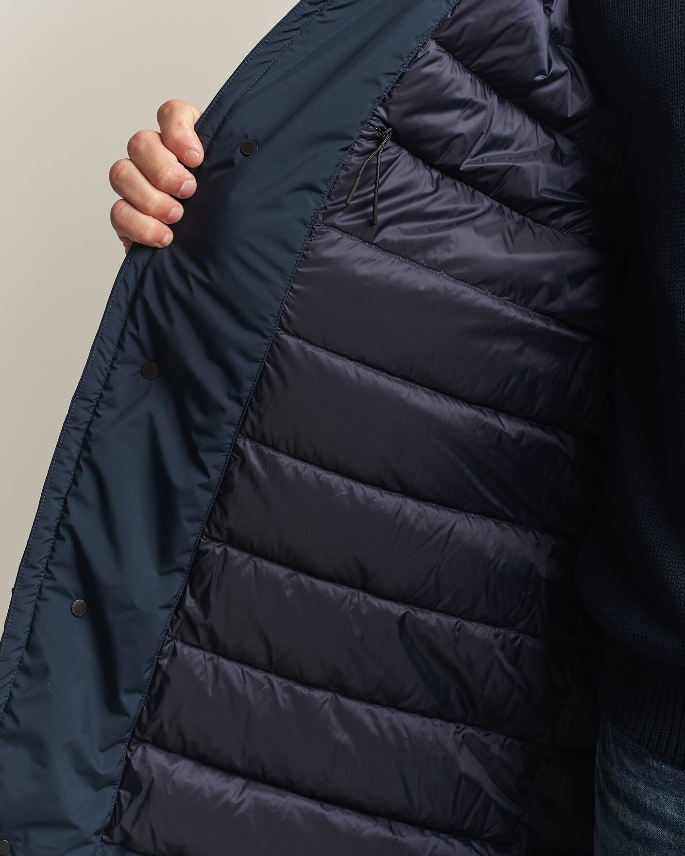 Herr | Jackor | Woolrich | Cloud Lamar Light Padded Coat Melton Blue