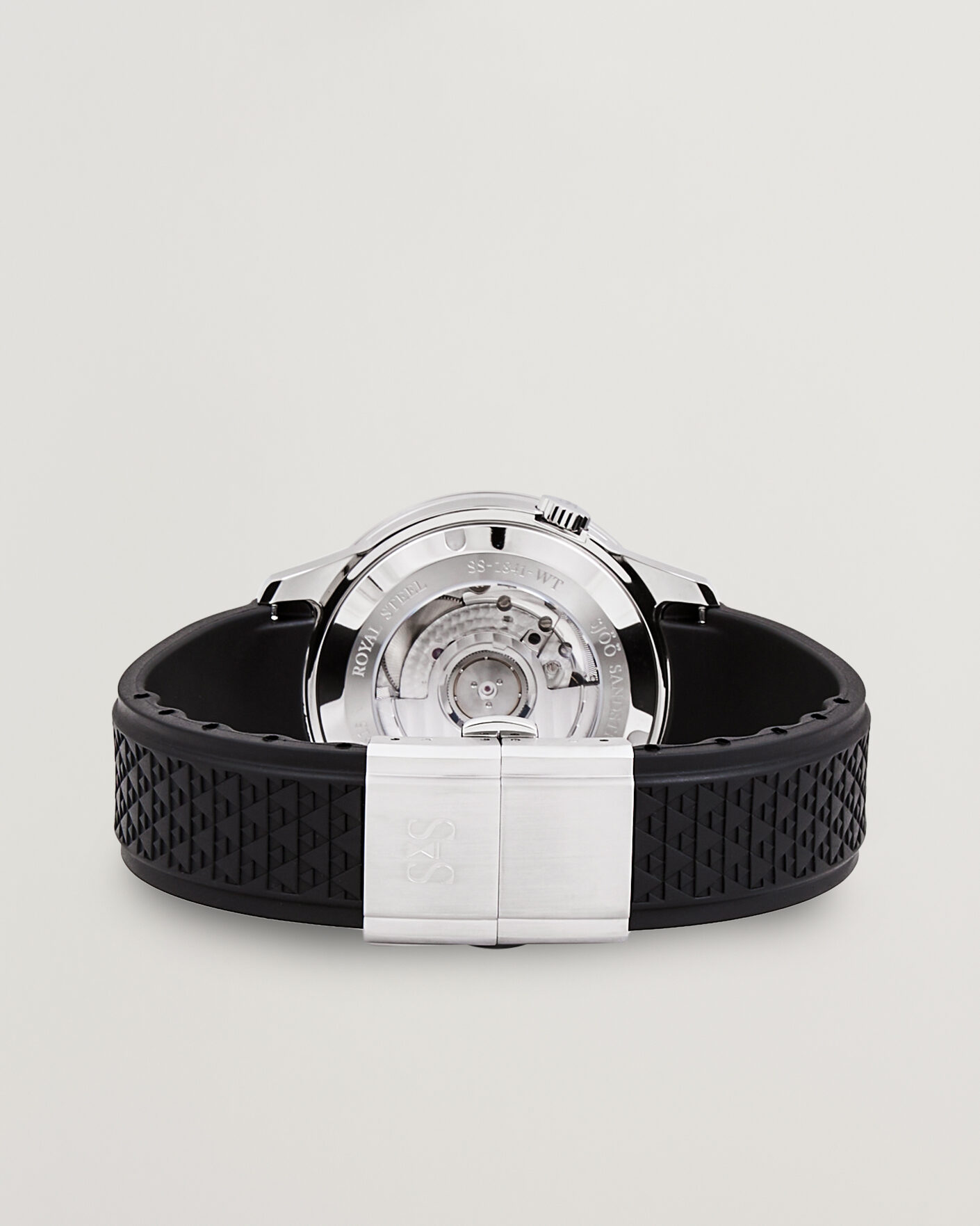 Herr | Sjöö Sandström Royal Steel Worldtimer 41mm Black Rubber White Dial | Sjöö Sandström | Royal Steel Worldtimer 41mm Black Rubber White Dial