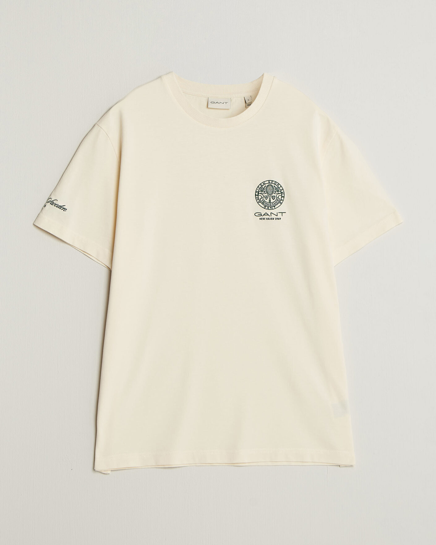 Herr | T-Shirts | Gant | Tournament Crew Neck T-Shirt Cream