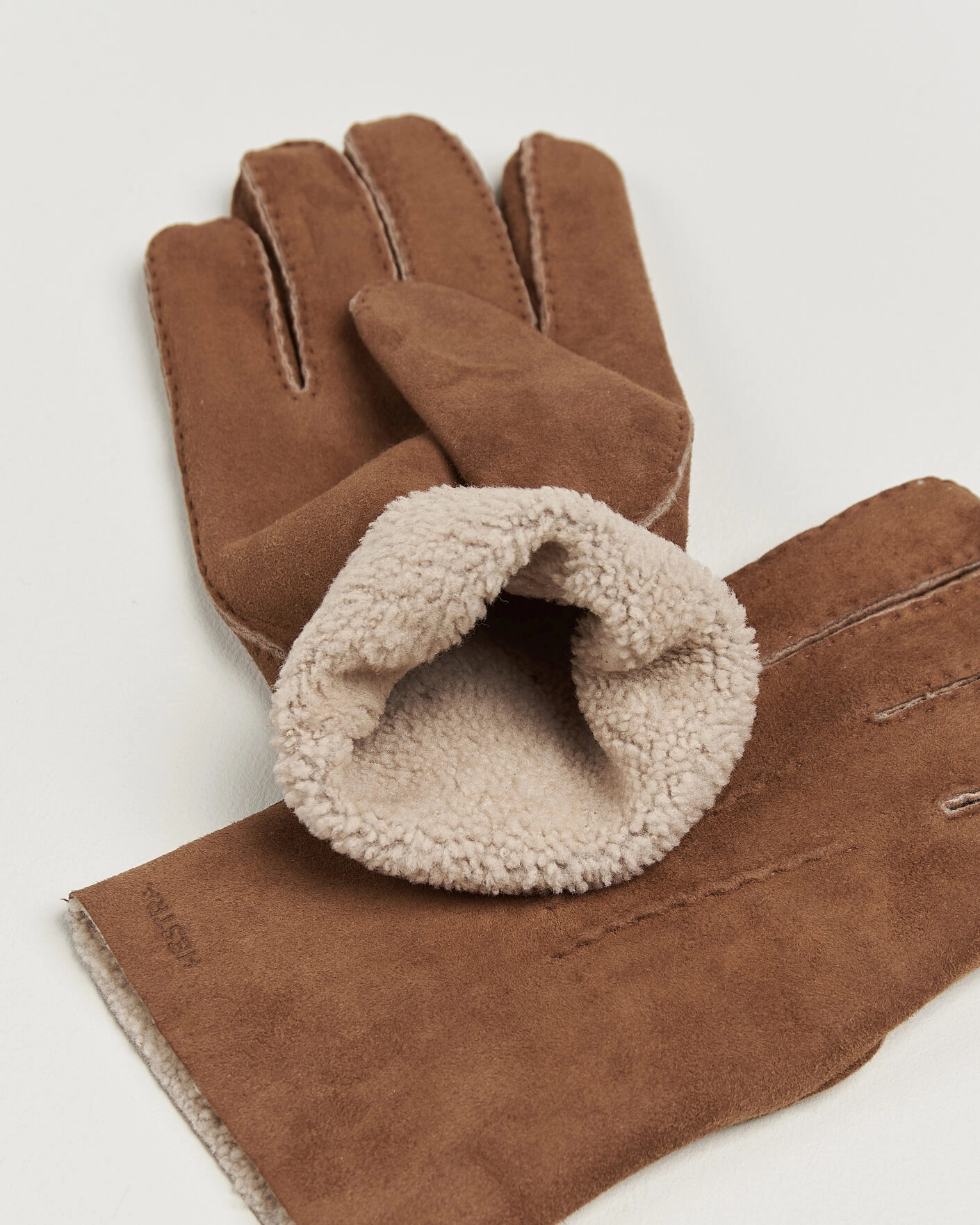 Herr | Handskar | Hestra | Bernard Lambskin Suede Glove Brown
