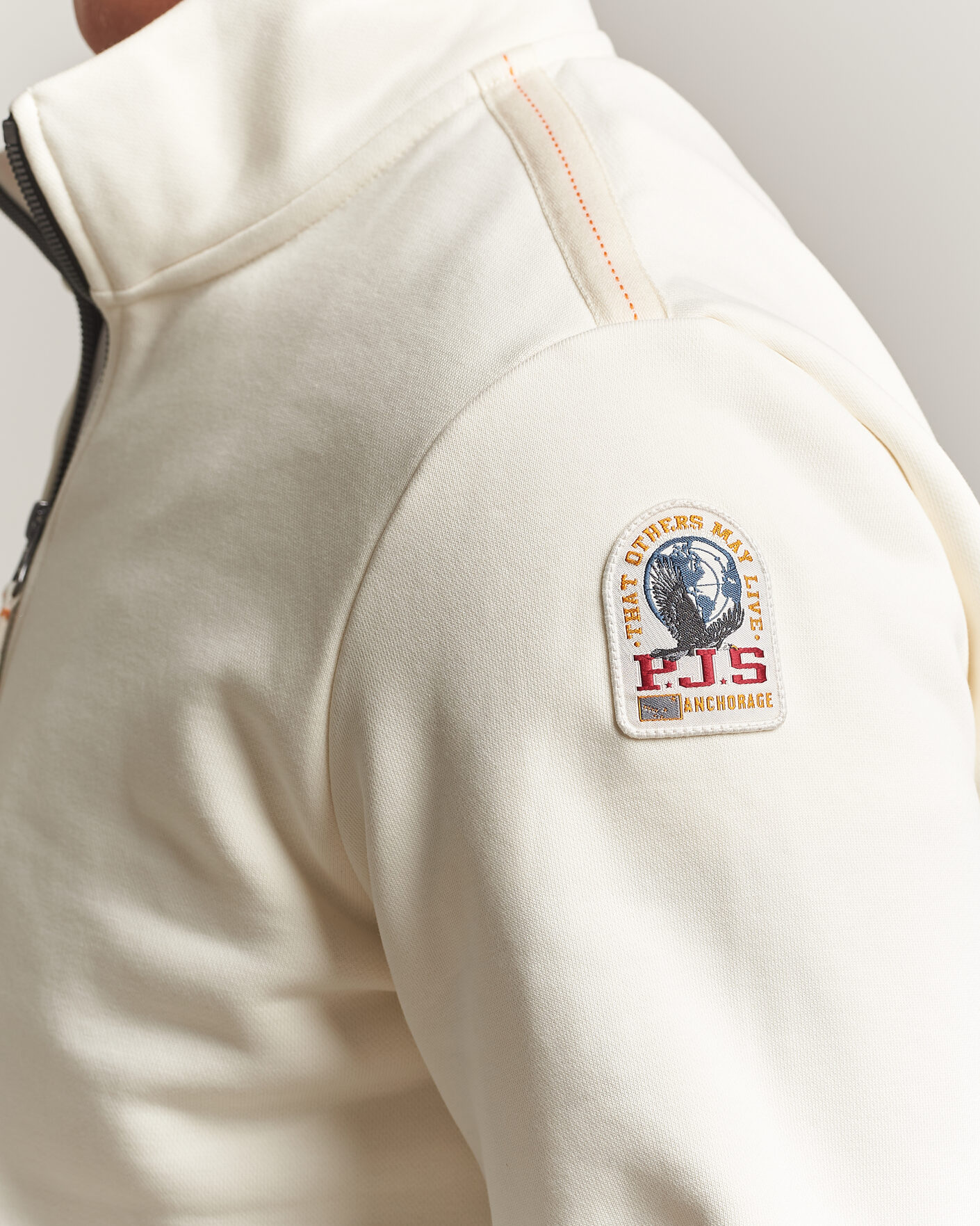 Herr | Tröjor | Parajumpers | Broad Peak Super Easy Half Zip Sweatshirt Warm Ivory