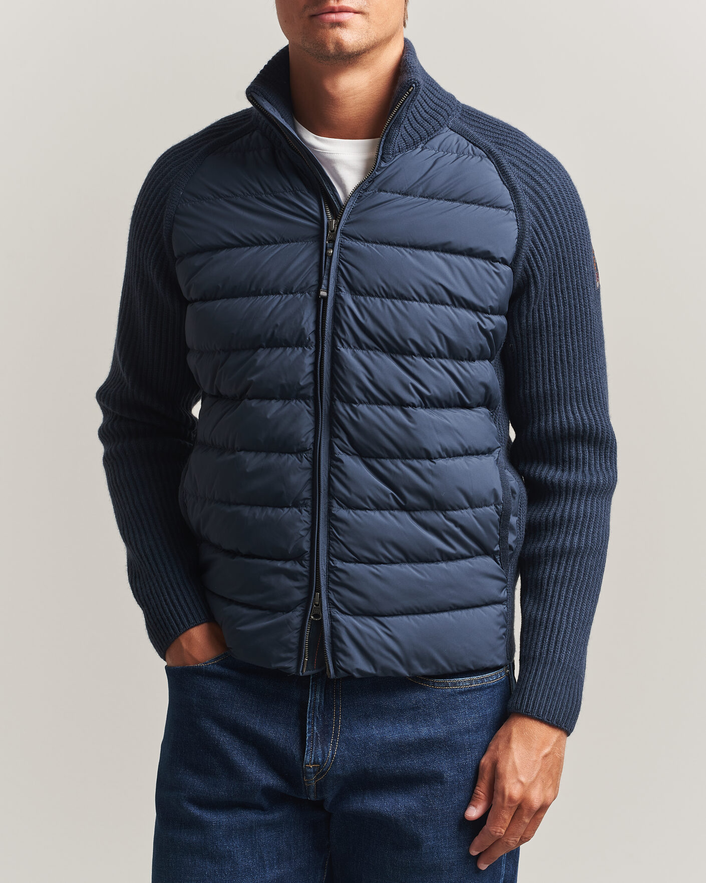Herr | Jackor | Parajumpers | Olmo Rib Knitted Hybrid Jacket Nine Iron