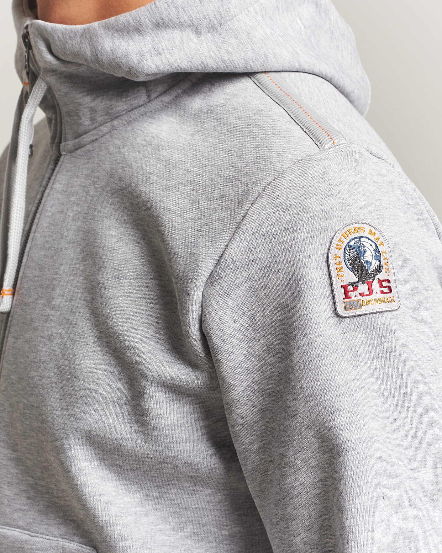 Herr | Tröjor | Parajumpers | Charlie Super Easy Full Zip Ash Grey Melange