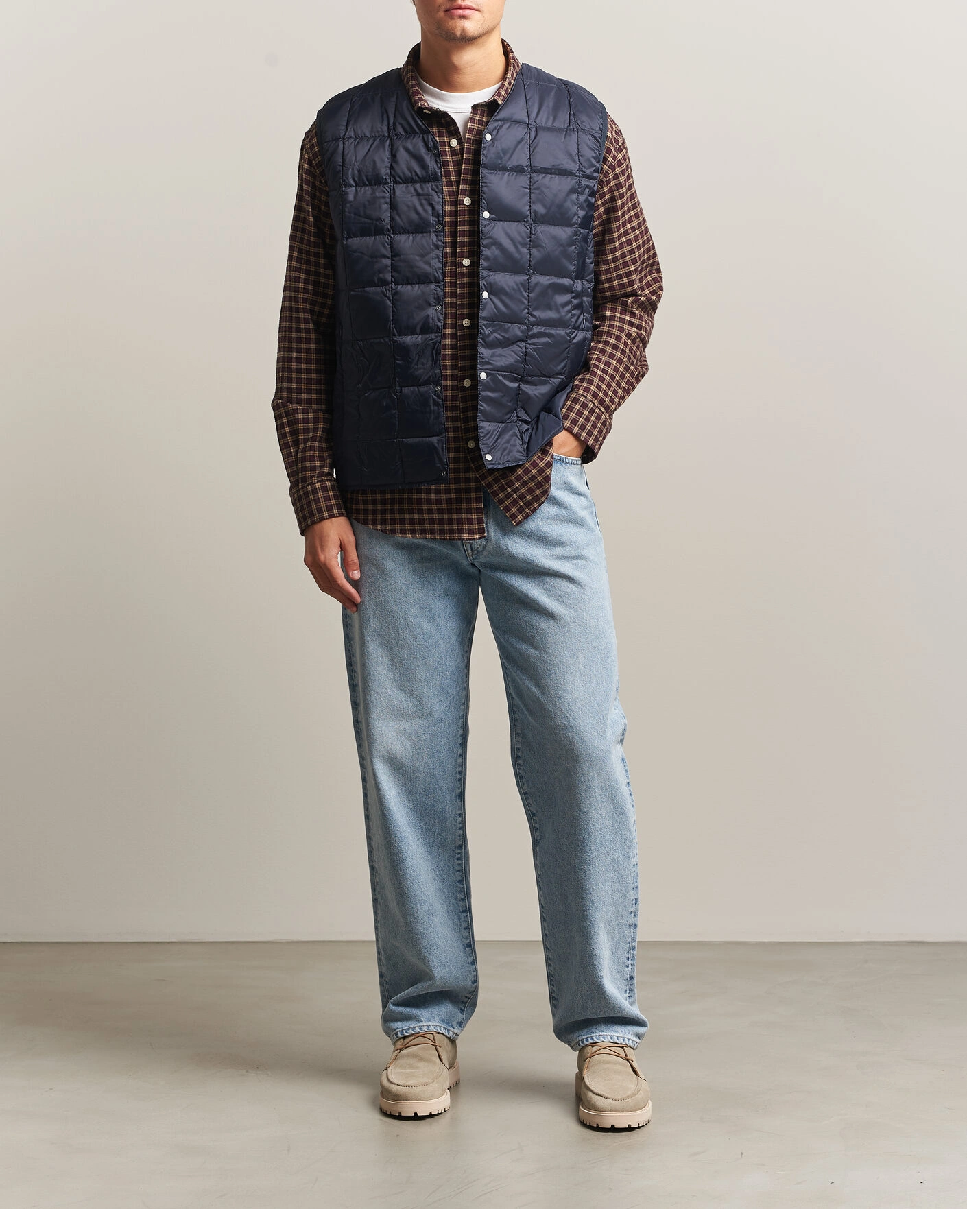Herr | Västar | TAION | V-Neck Lightweight Down Vest Dark Navy