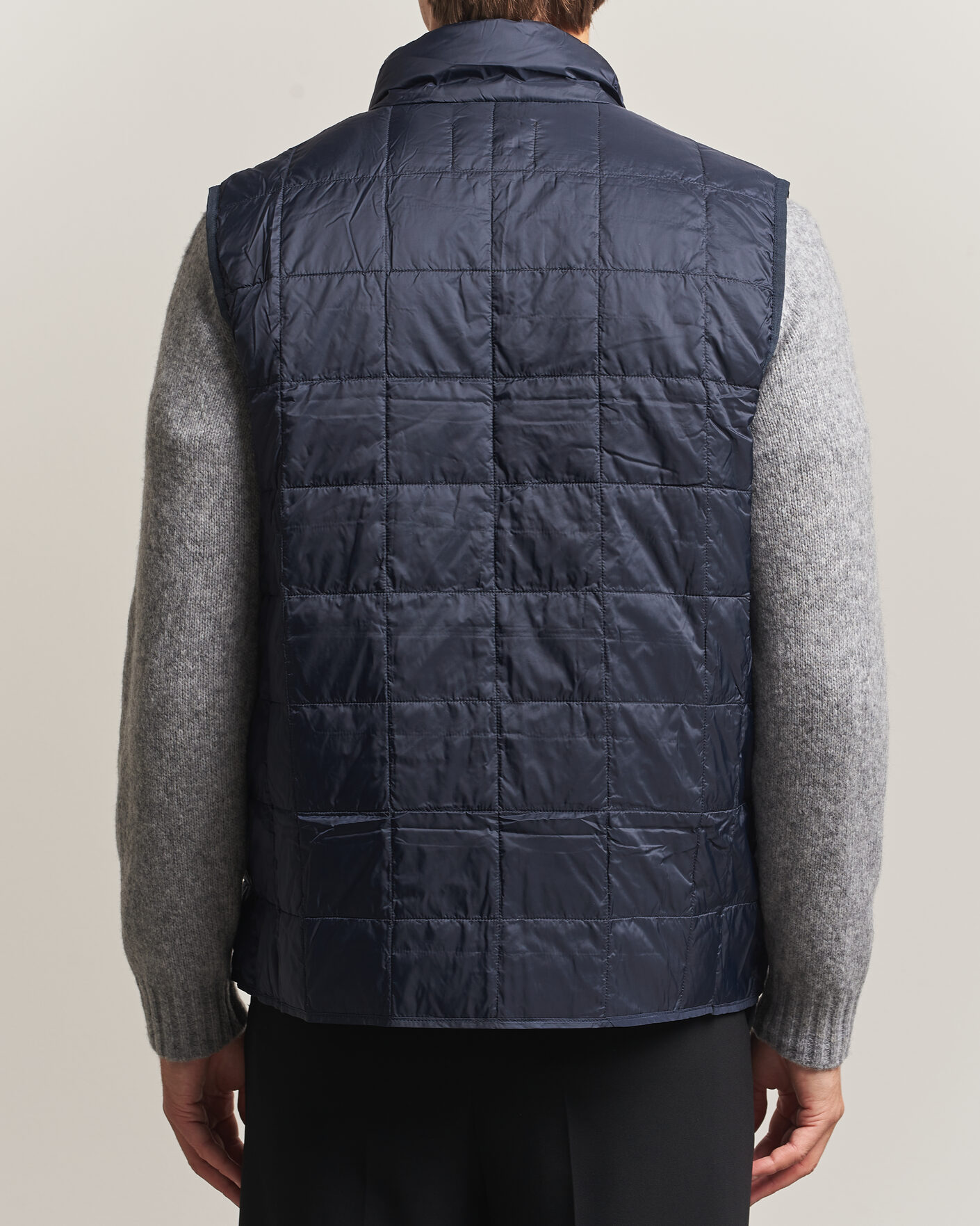 Herr | Västar | TAION | High Neck Full Zip Lightweight Down Vest Dark Navy