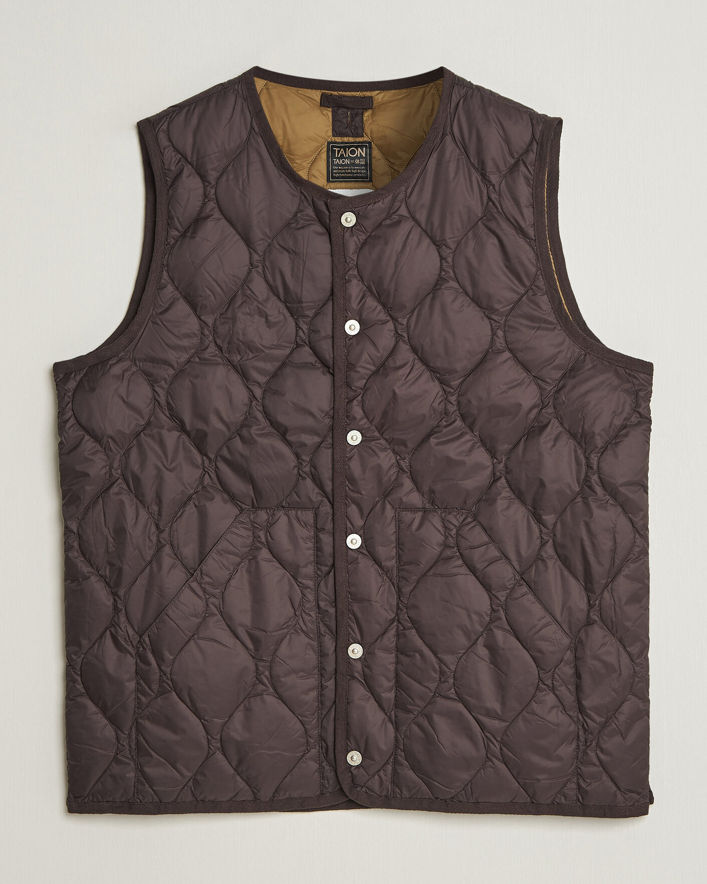 Herr | Västar | TAION | Military Crew Neck Down Vest Dark Choco