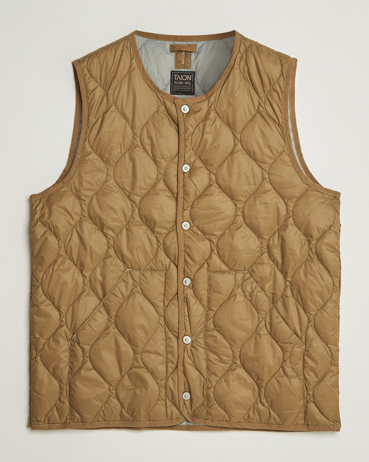 Herr | Västar | TAION | Military Crew Neck Down Vest Dark Khaki Olive