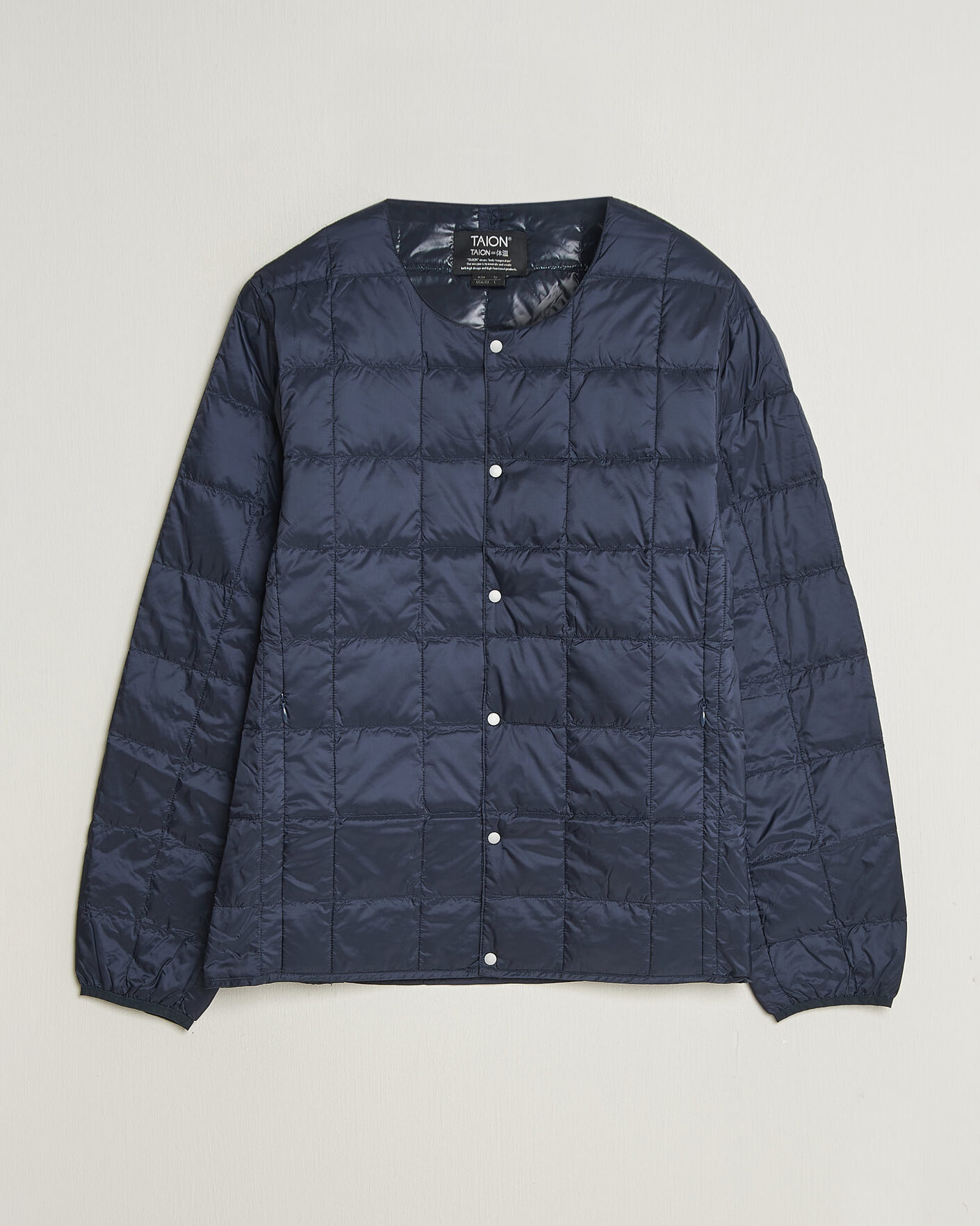Herr | Jackor | TAION | Crew Neck Button Down Jacket Dark Navy