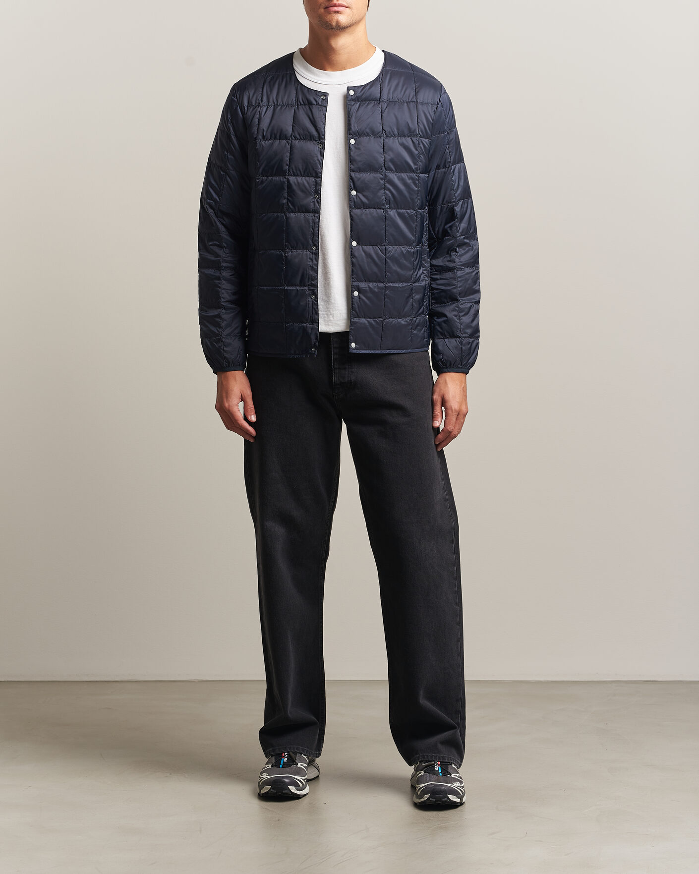 Herr | Jackor | TAION | Crew Neck Button Down Jacket Dark Navy