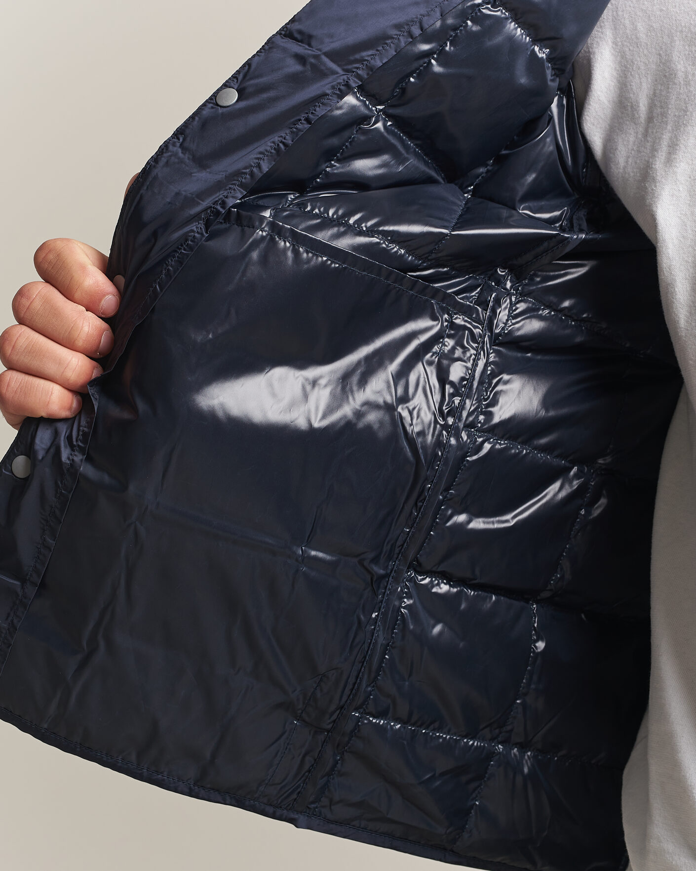 Herr | Jackor | TAION | Crew Neck Button Down Jacket Dark Navy