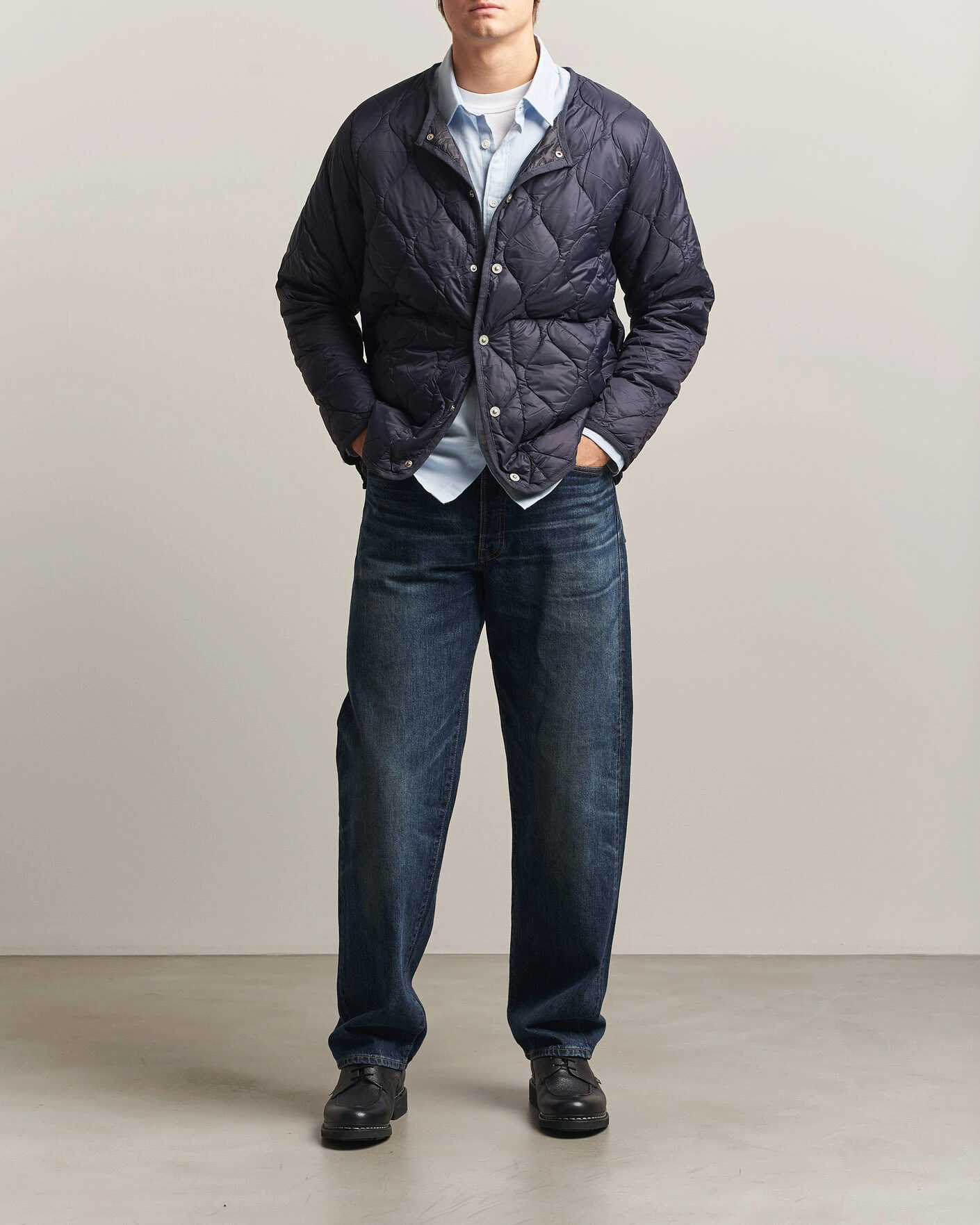 Herr | Jackor | TAION | Military Crew Neck Down Jacket Dark Navy