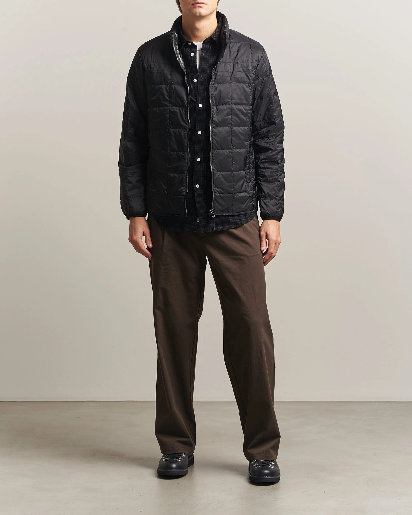 Herr | Jackor | TAION | High Neck Full Zip Lightweight Down Jacket Black