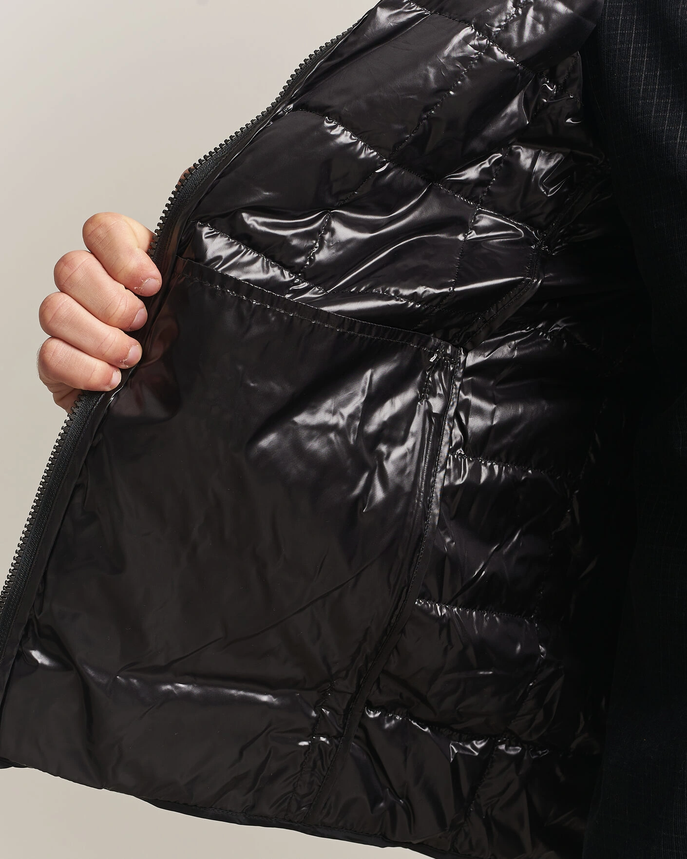 Herr | Jackor | TAION | High Neck Full Zip Lightweight Down Jacket Black