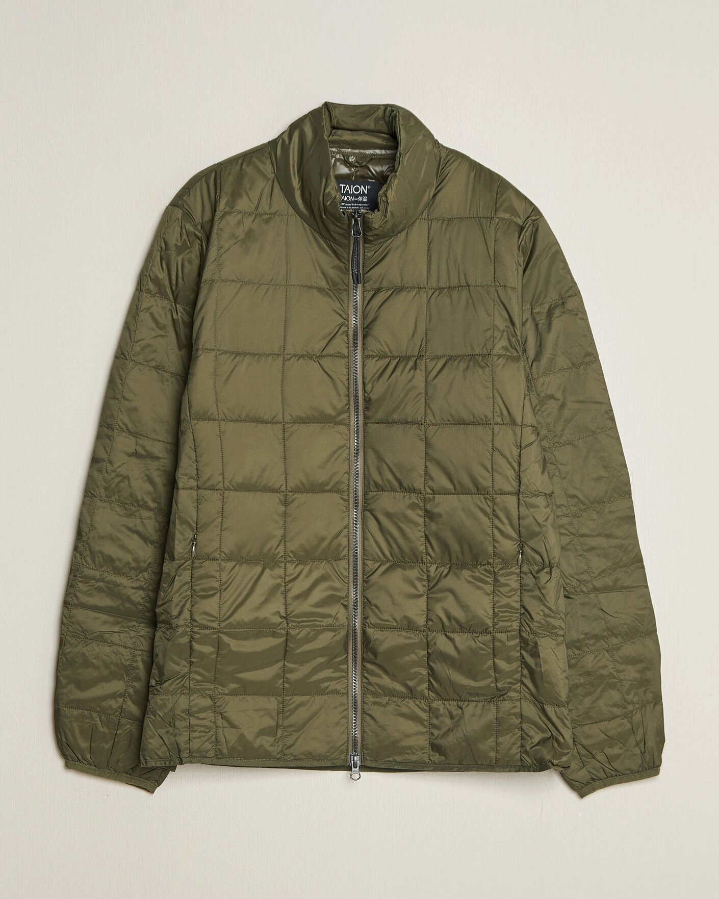 Herr | Jackor | TAION | High Neck Full Zip Lightweight Down Jacket Dark Olive