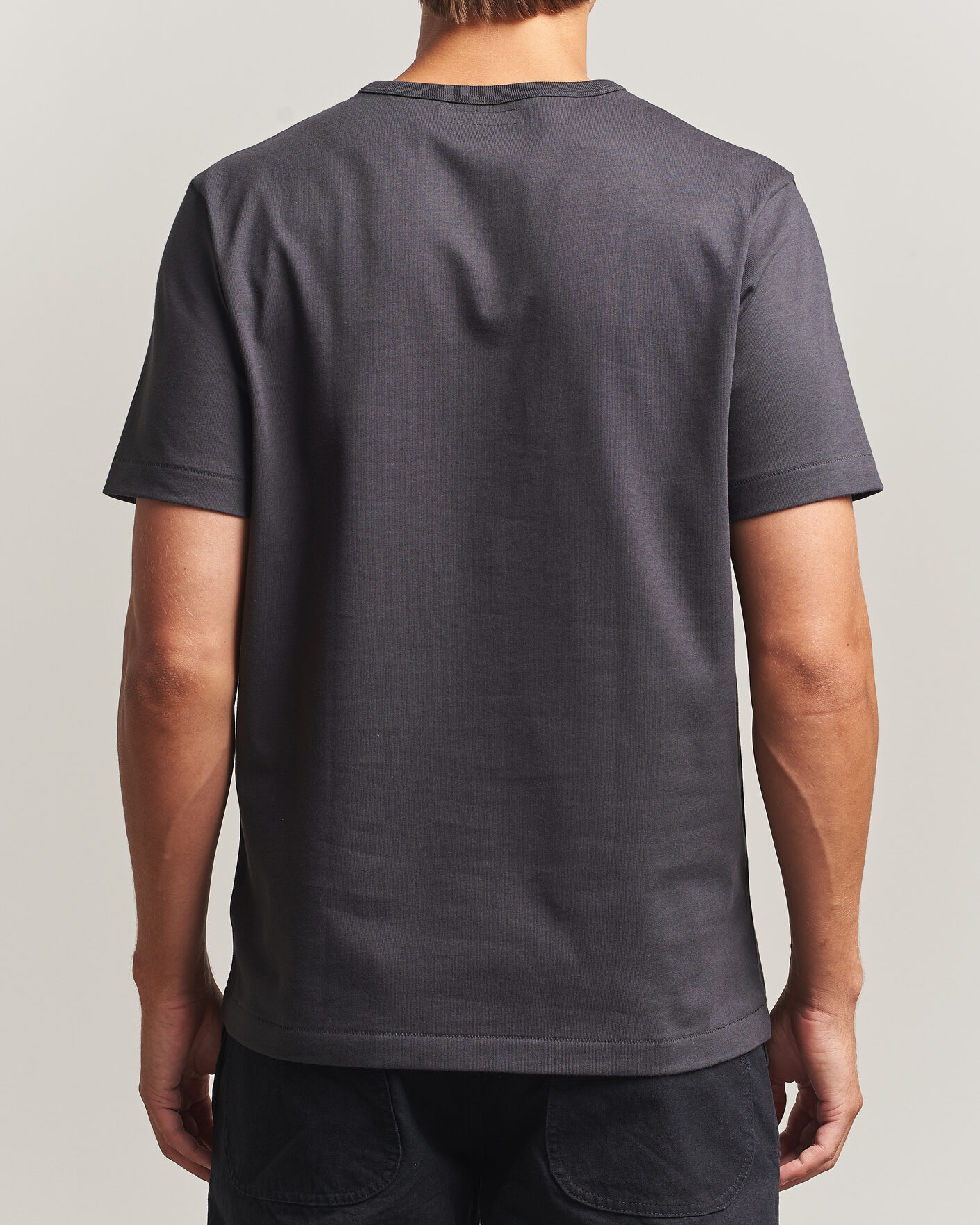 Herr | T-Shirts | Merz b. Schwanen | Classic Fit Sturdy Loopwheeled T-Shirt Charcoal