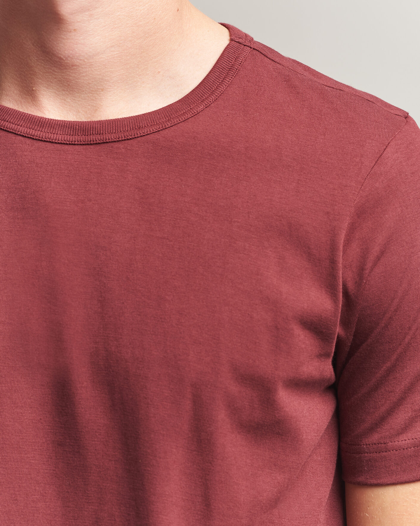 Herr | T-Shirts | Merz b. Schwanen | 1950s Classic Loopwheeled T-shirt Burgundy