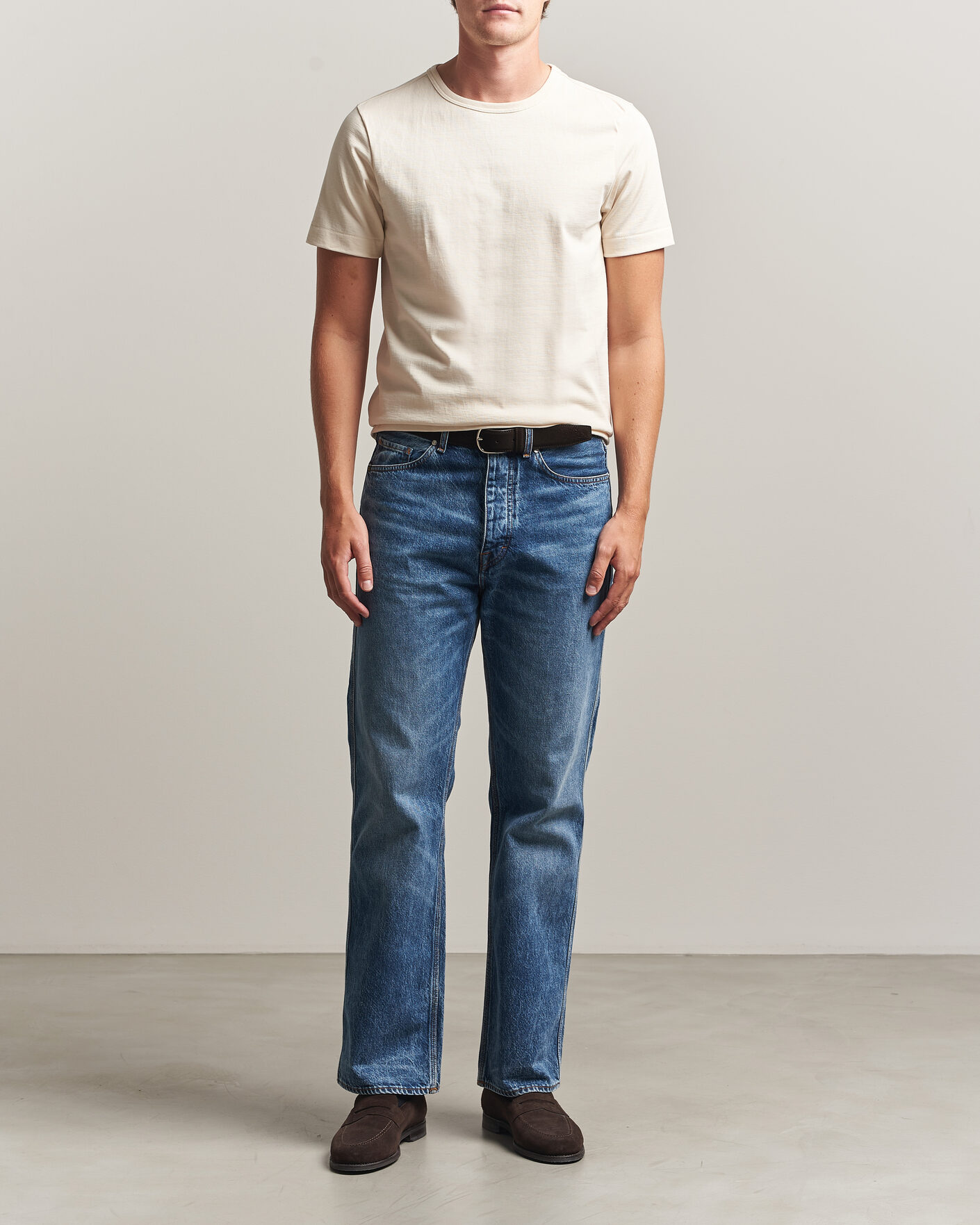 Herr | T-Shirts | Merz b. Schwanen | Classic Fit Loopwheeled T-Shirt Nature