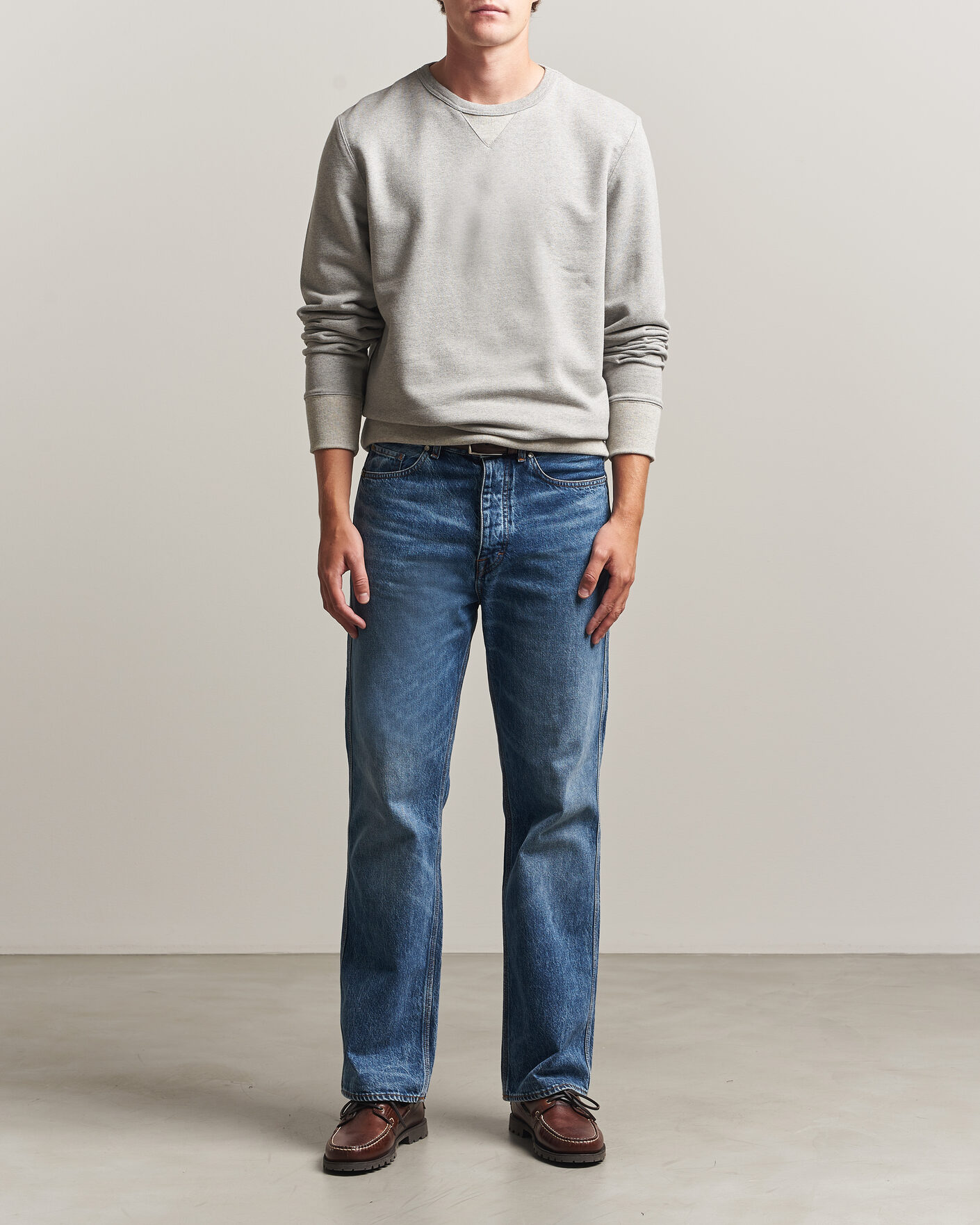 Herr | Tröjor | Merz b. Schwanen | Vintage Machine Sweatshirt Grey Melange