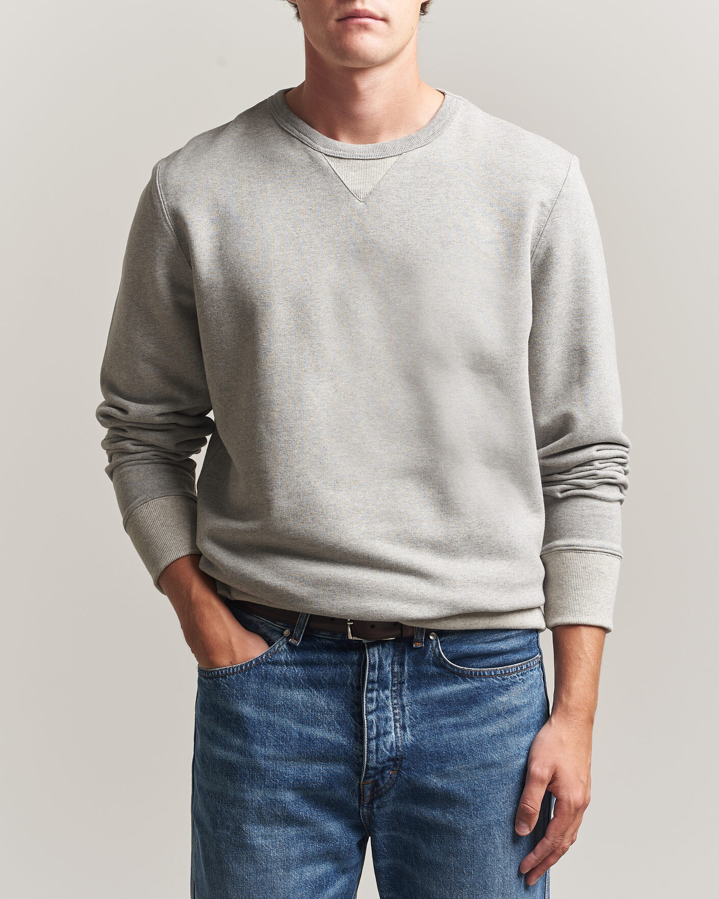 Herr | Tröjor | Merz b. Schwanen | Vintage Machine Sweatshirt Grey Melange
