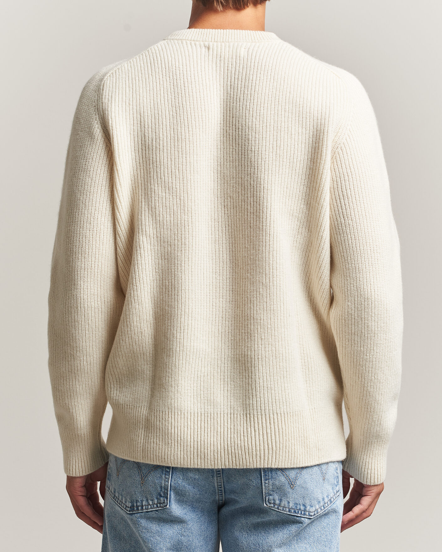 Herr | Tröjor | Merz b. Schwanen | Merino/Cashmere Knitted Sweater Nature