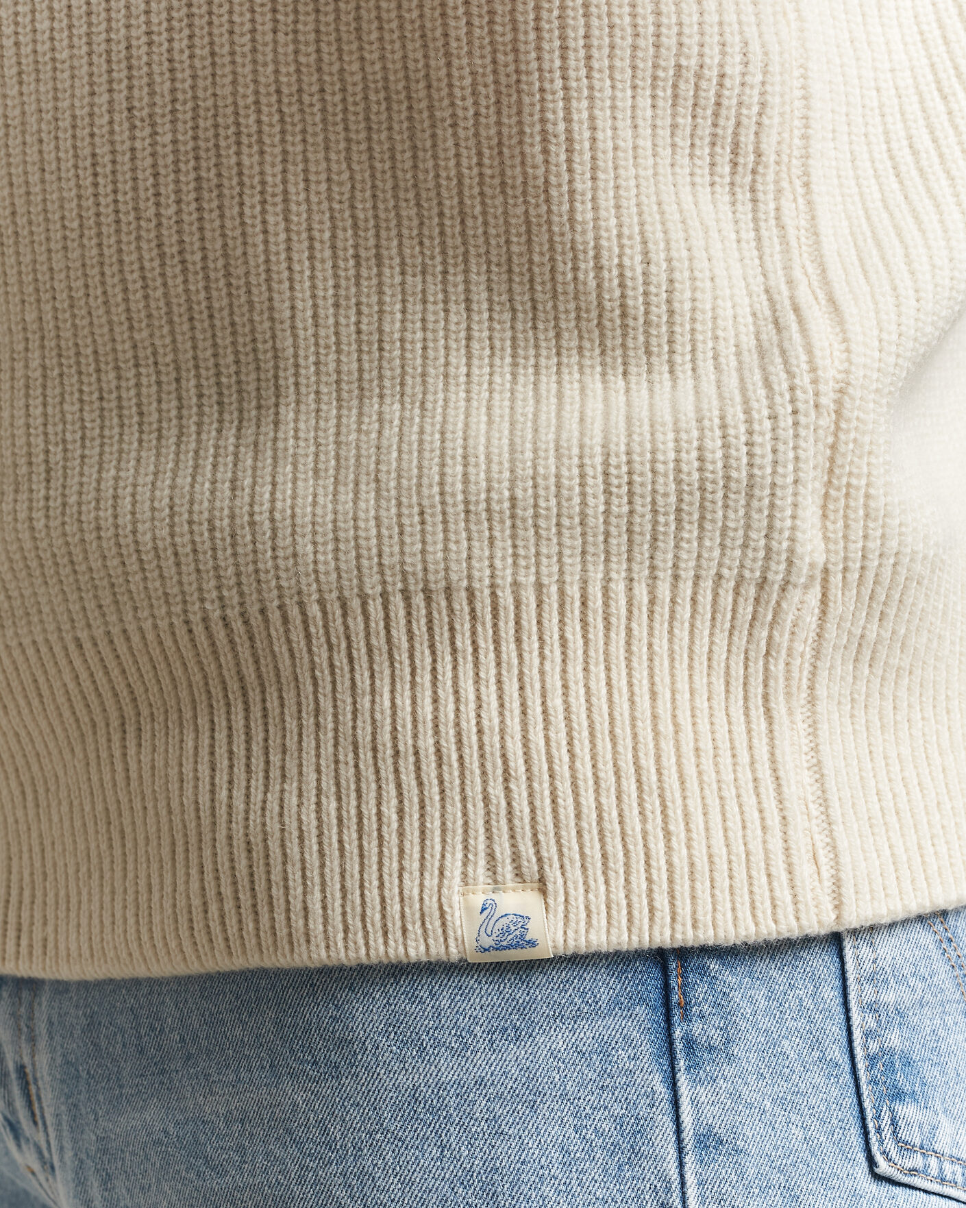 Herr | Tröjor | Merz b. Schwanen | Merino/Cashmere Knitted Sweater Nature