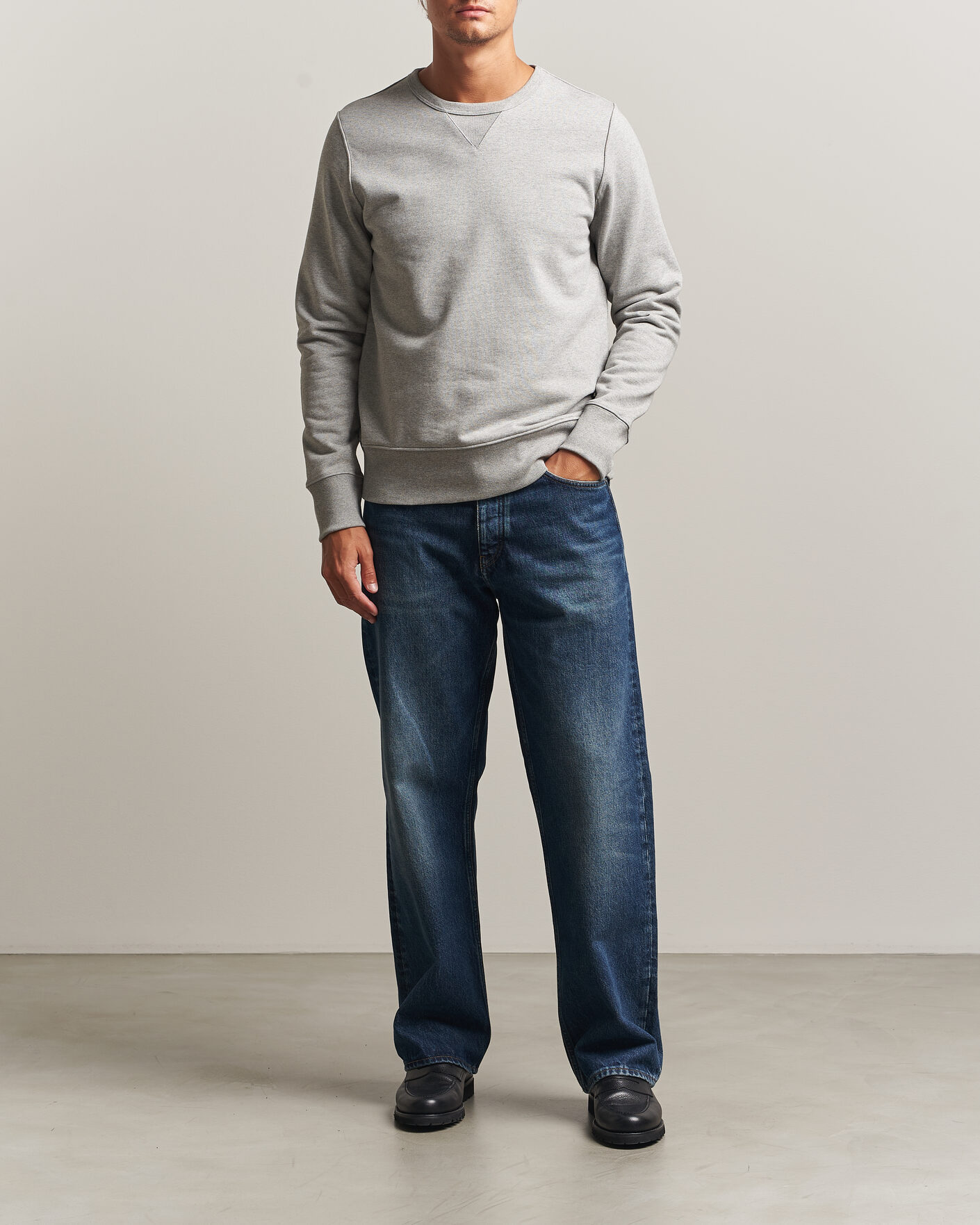 Herr | Tröjor | Merz b. Schwanen | Classic Fit Loopwheeled Heavyweight Sweatshirt Grey Melange