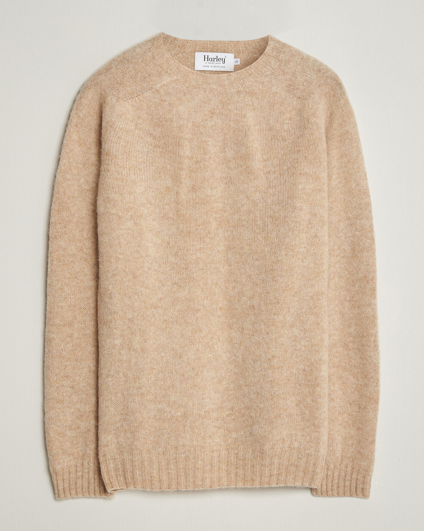 Herr | Tröjor | Harley Of Scotland | Brushed Supersoft Lambswool Crewneck Calico