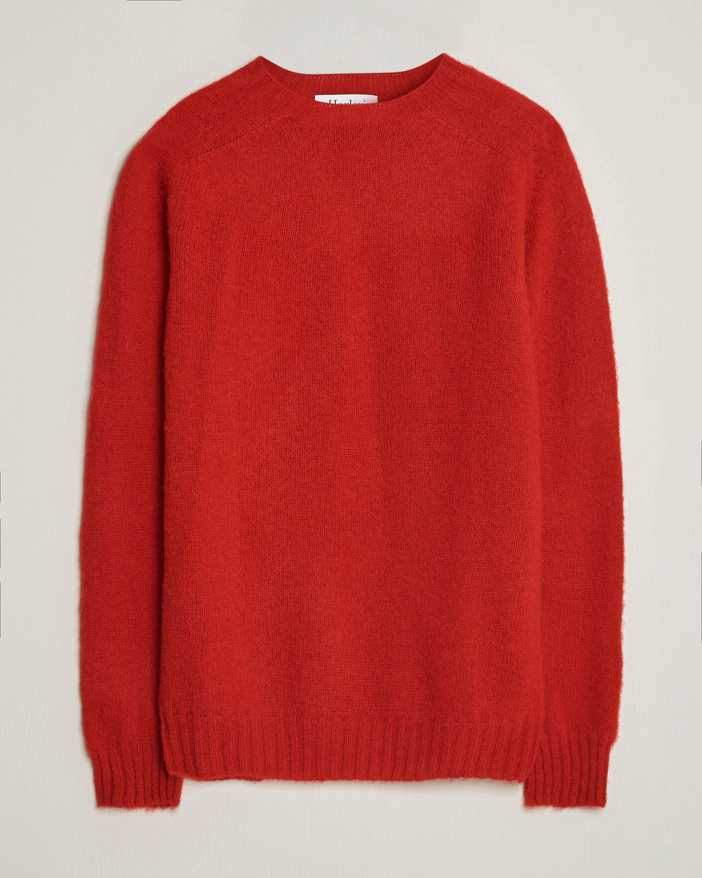 Herr | Tröjor | Harley Of Scotland | Brushed Supersoft Lambswool Crewneck Cardinal