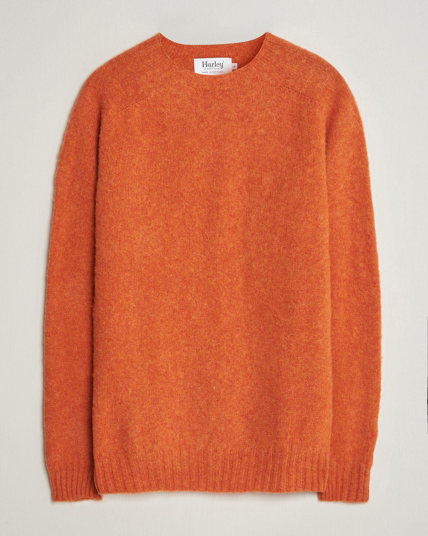 Herr | Tröjor | Harley Of Scotland | Brushed Supersoft Lambswool Crewneck Satsuma