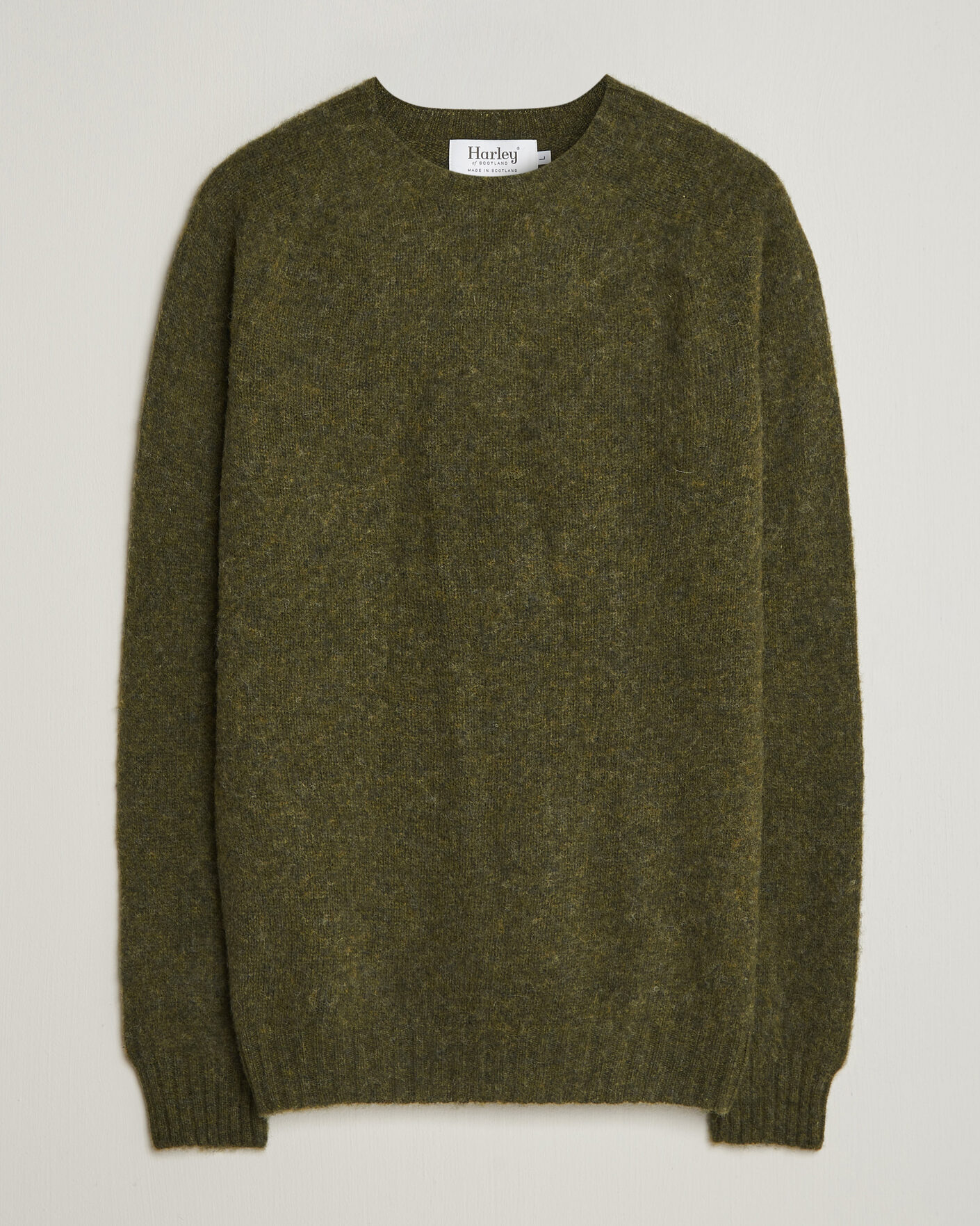 Herr | Tröjor | Harley Of Scotland | Brushed Supersoft Lambswool Crewneck Scots Pine