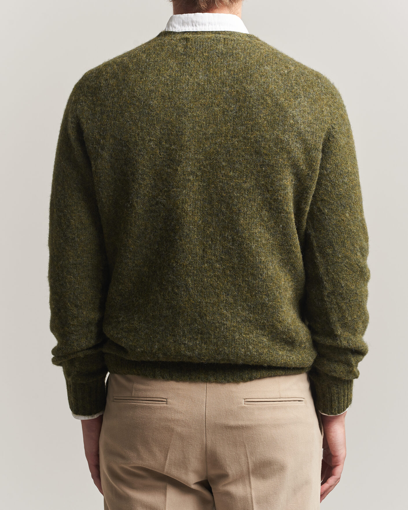 Herr | Tröjor | Harley Of Scotland | Brushed Supersoft Lambswool Crewneck Scots Pine