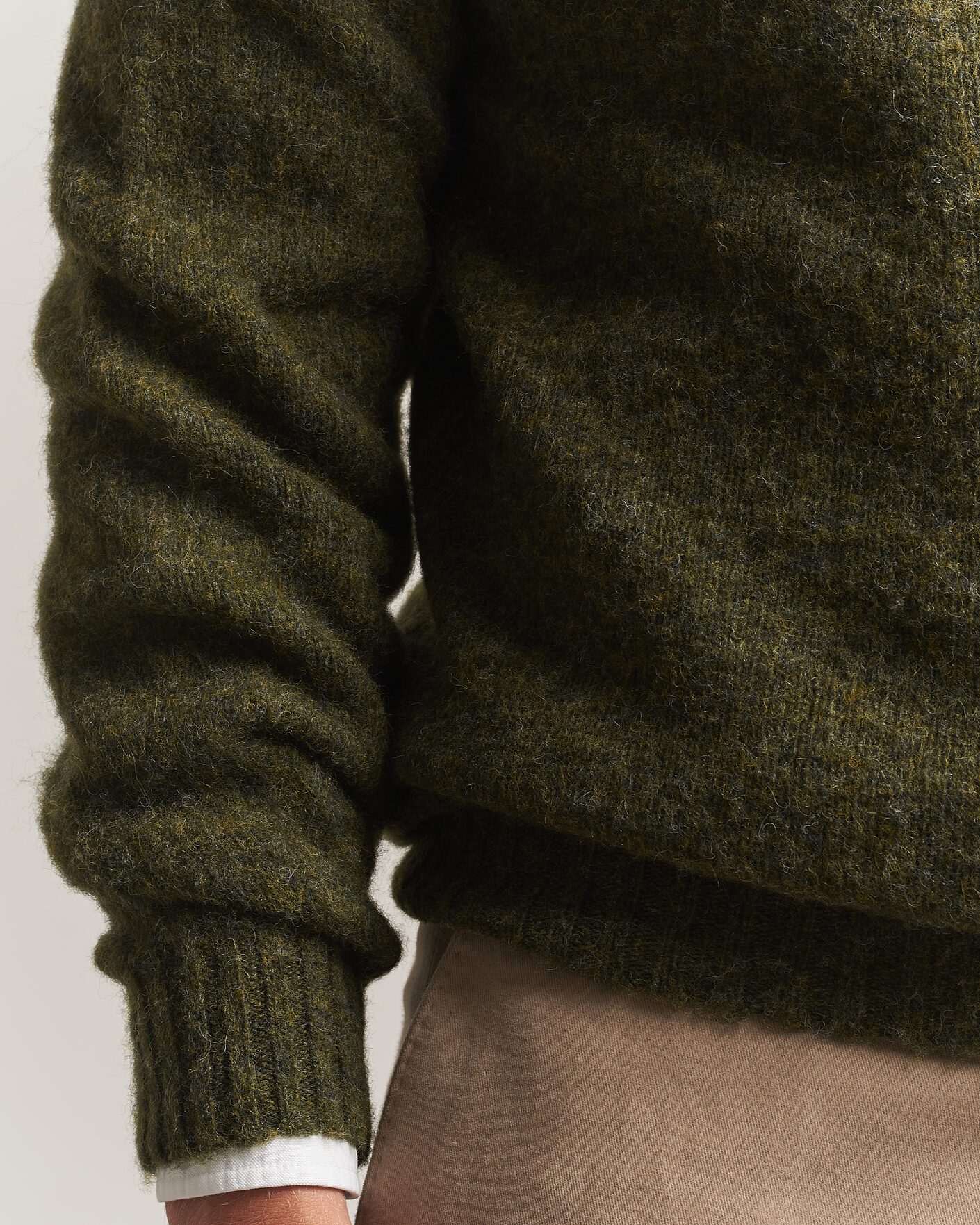 Herr | Tröjor | Harley Of Scotland | Brushed Supersoft Lambswool Crewneck Scots Pine