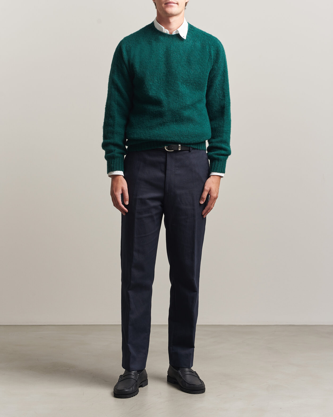 Herr | Tröjor | Harley Of Scotland | Brushed Supersoft Lambswool Crewneck Tartan