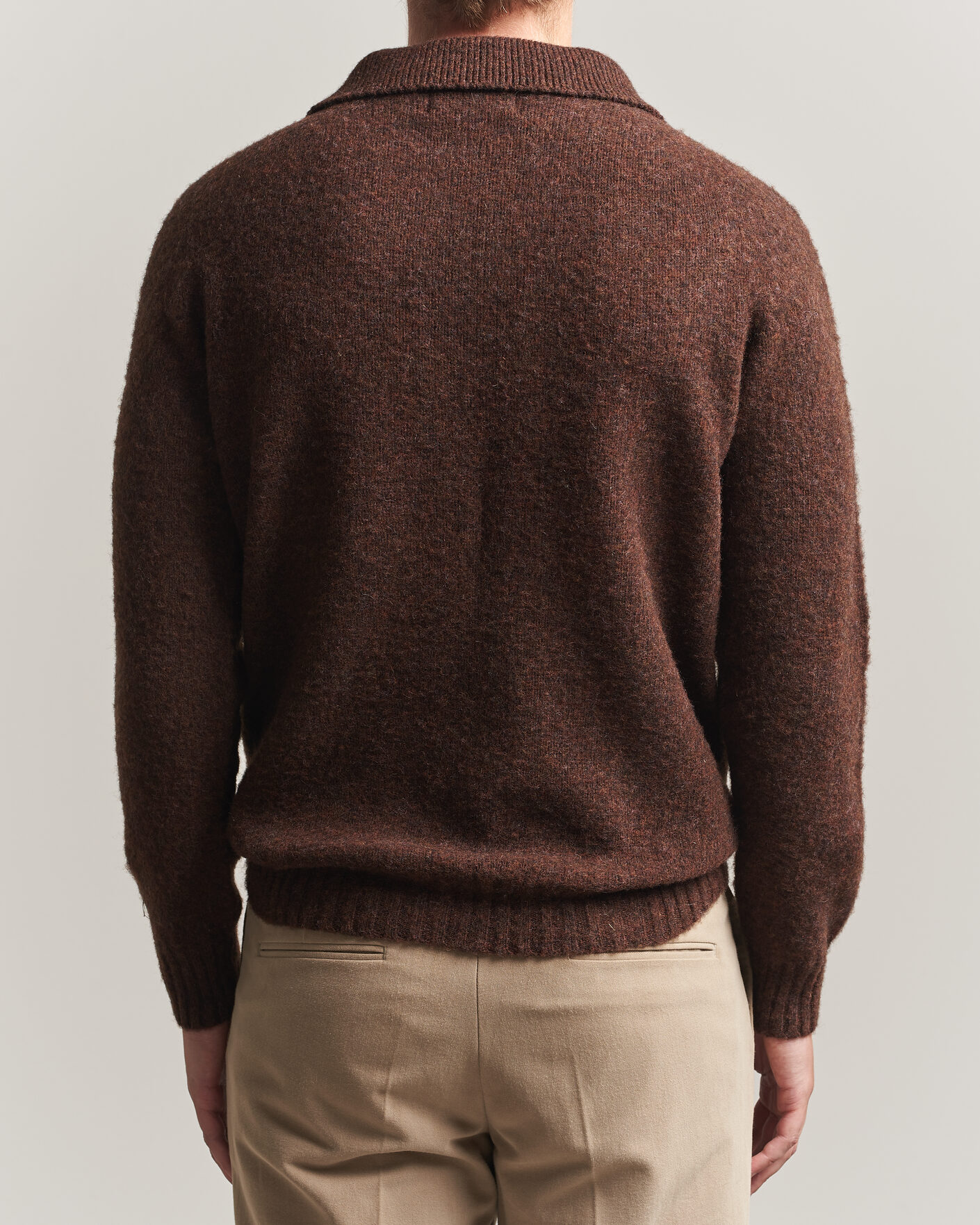 Herr | Tröjor | Harley Of Scotland | Brushed Supersoft Lambswool Polo Marron