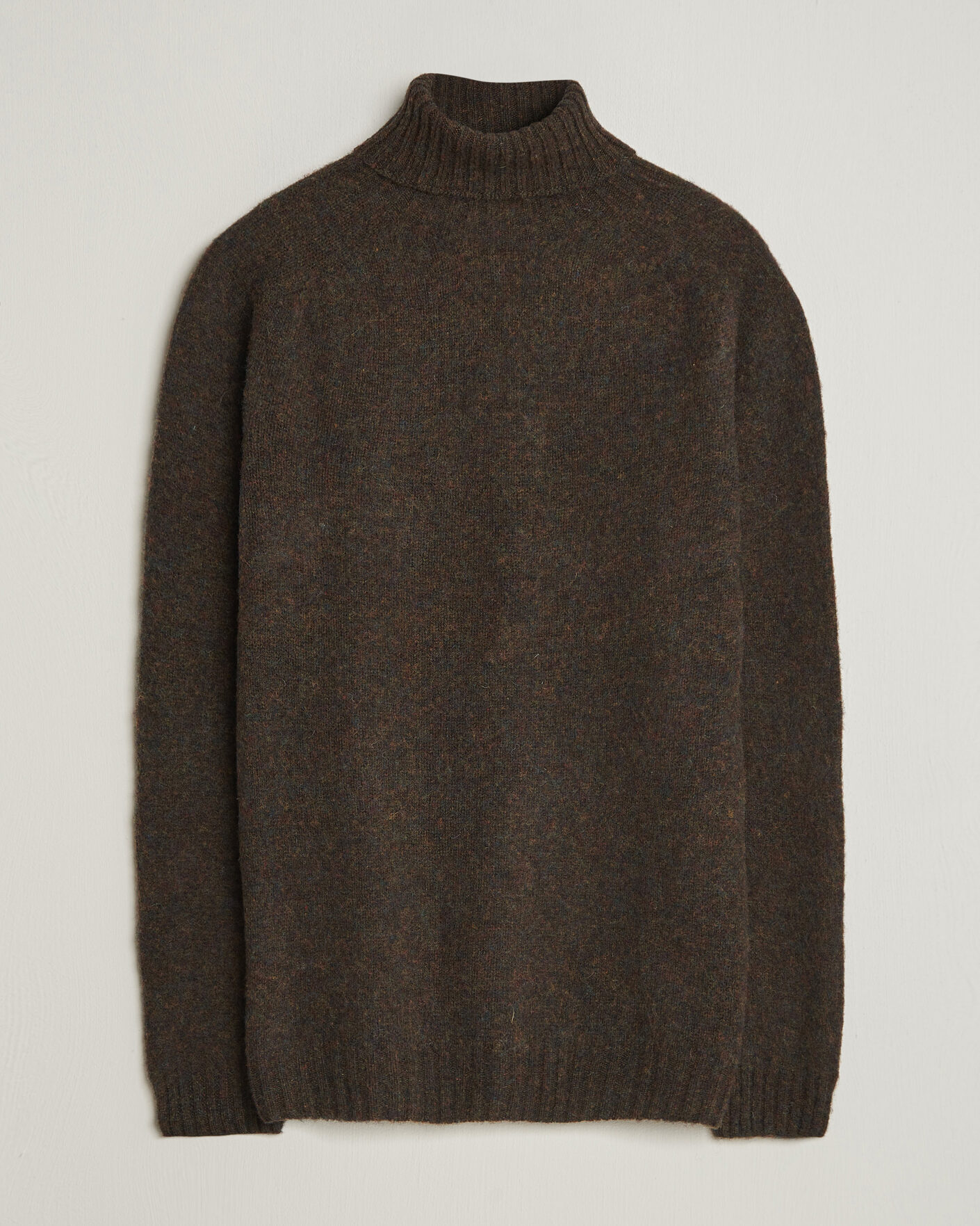 Herr | Tröjor | Harley Of Scotland | Brushed Supersoft Lambswool Rollneck Carob