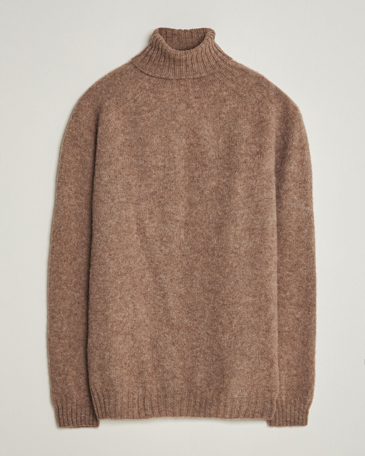 Herr | Tröjor | Harley Of Scotland | Brushed Supersoft Lambswool Rollneck Tundra