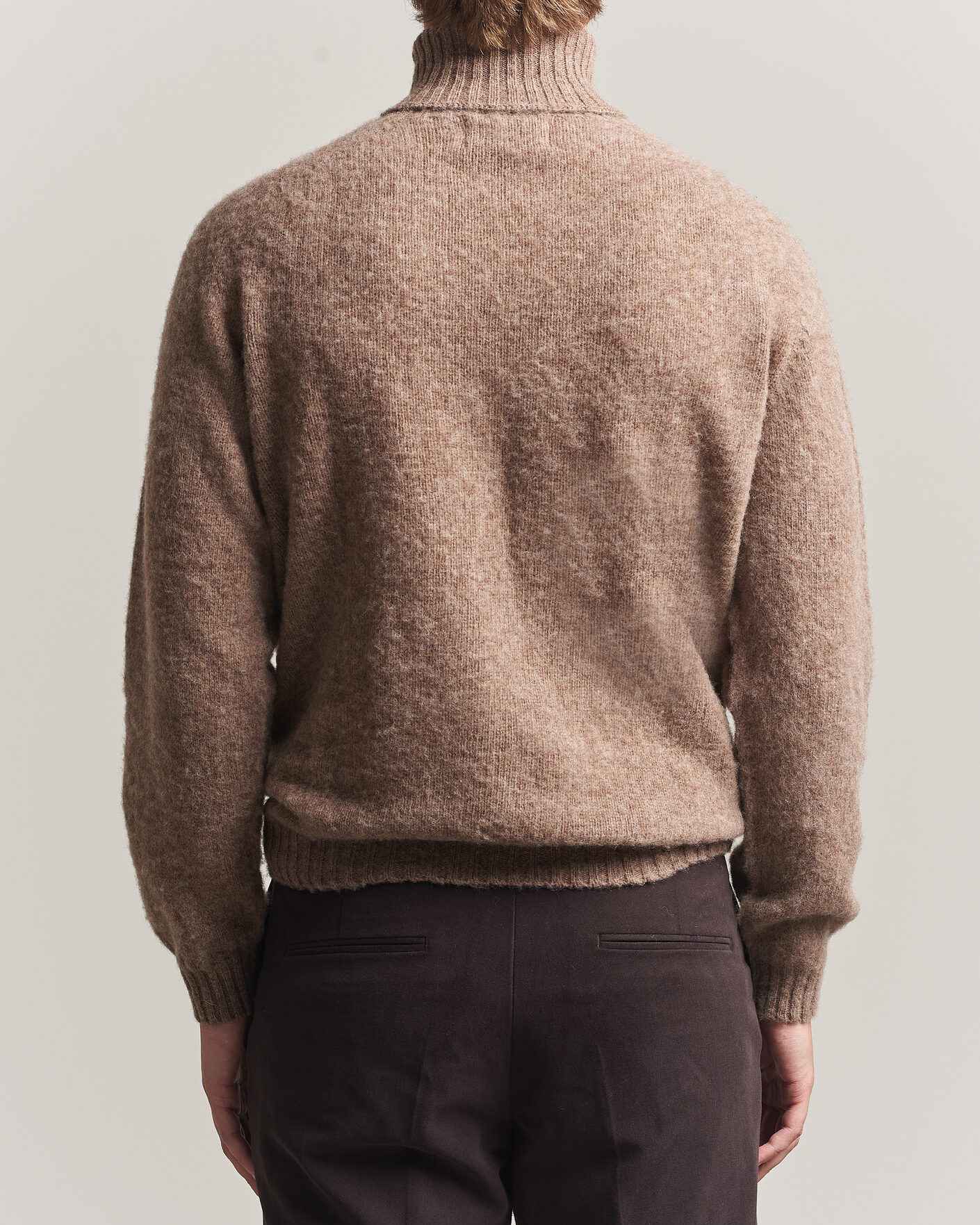 Herr | Tröjor | Harley Of Scotland | Brushed Supersoft Lambswool Rollneck Tundra